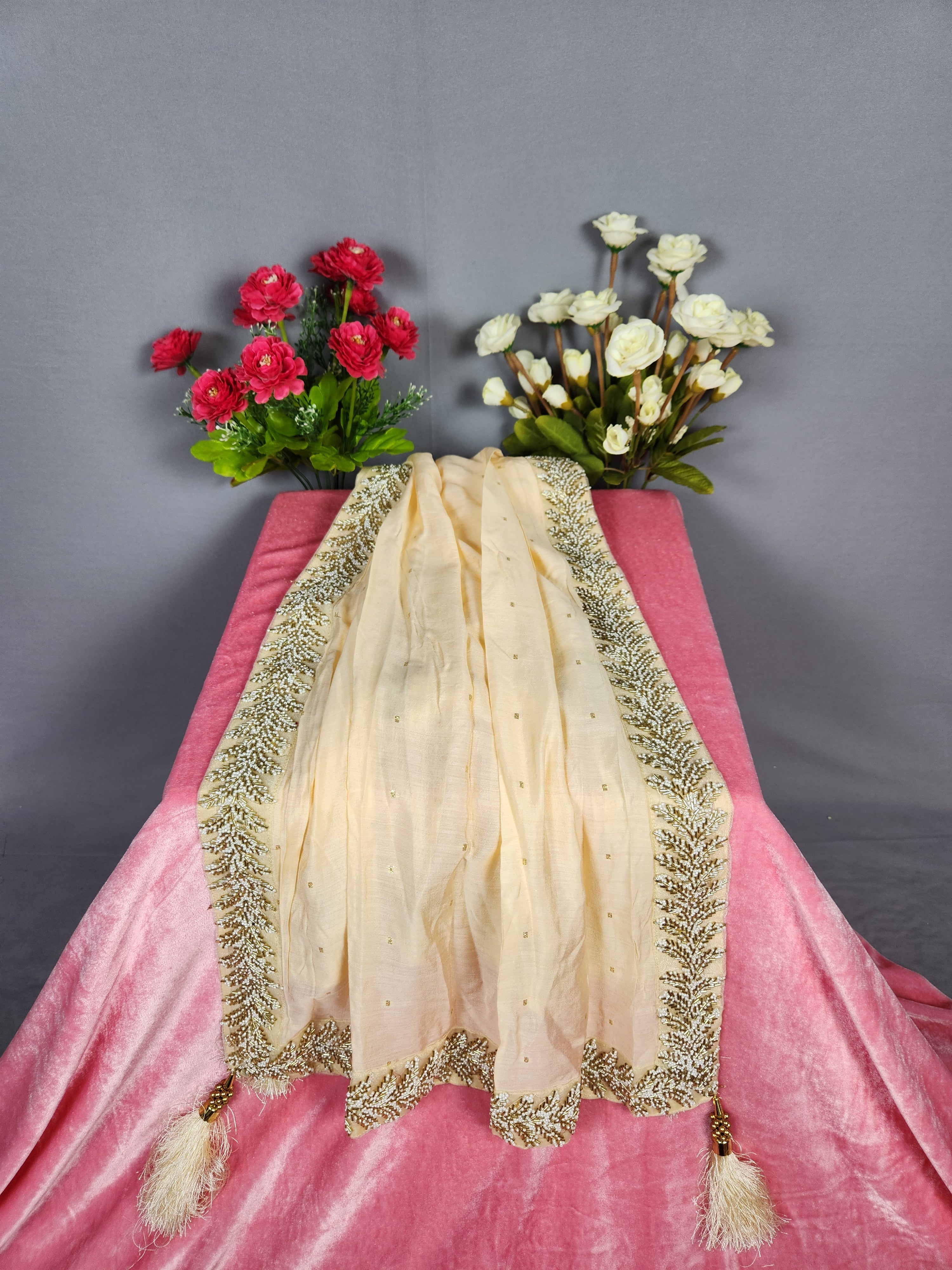 Peach Groom Turban Shawl Set