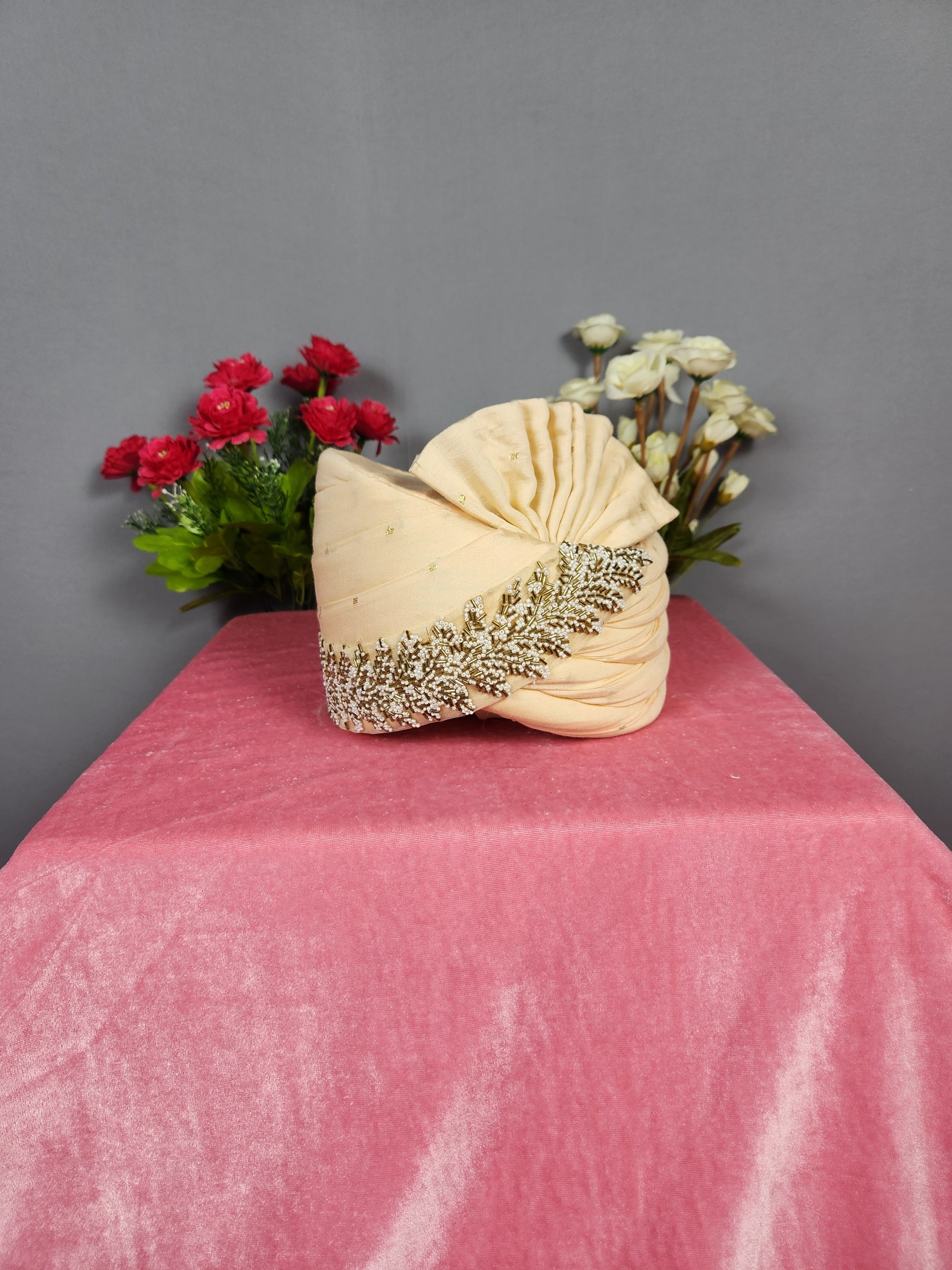 Peach Groom Turban Safa