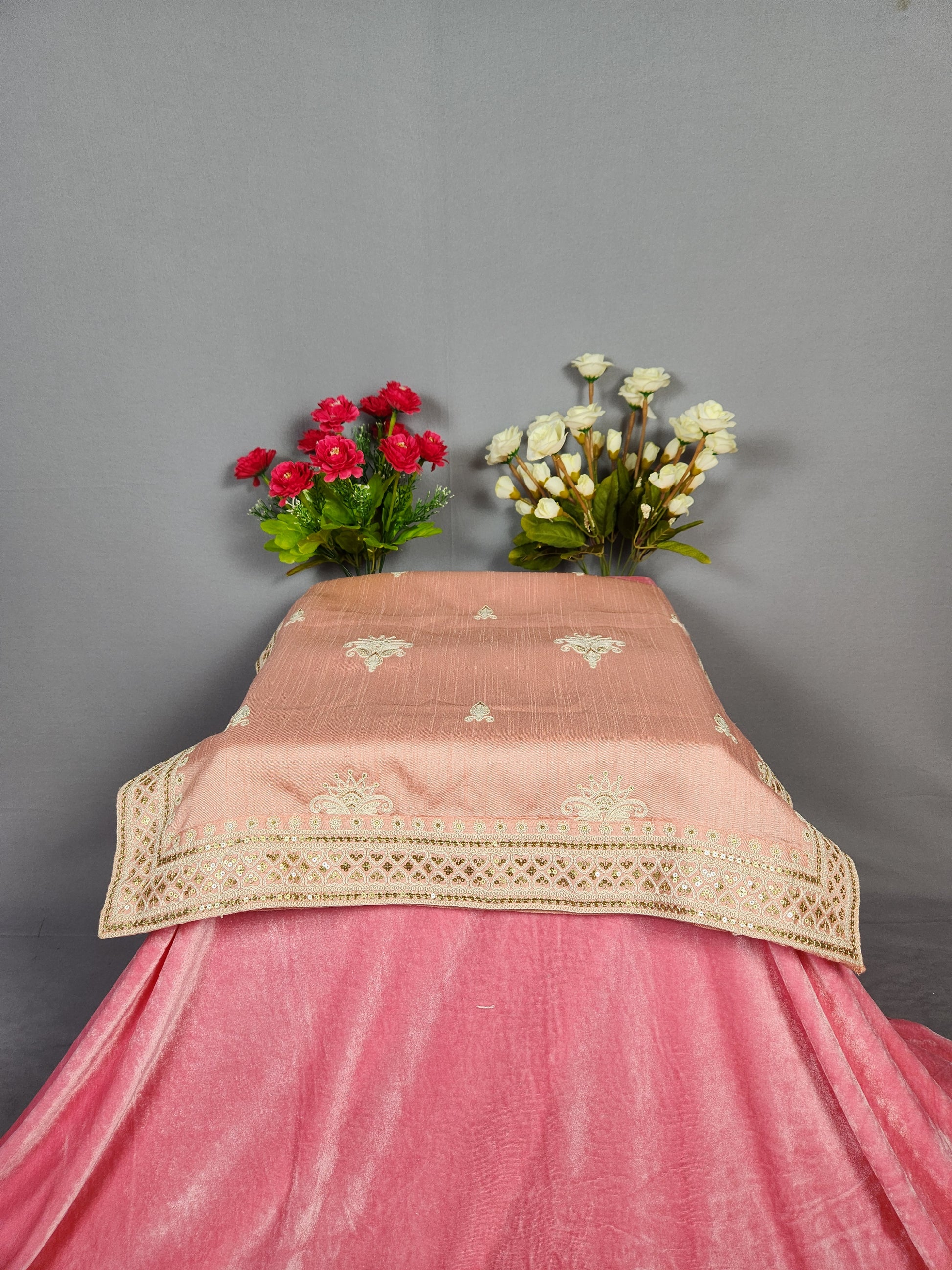 Peach Groom Turban Shawl Set