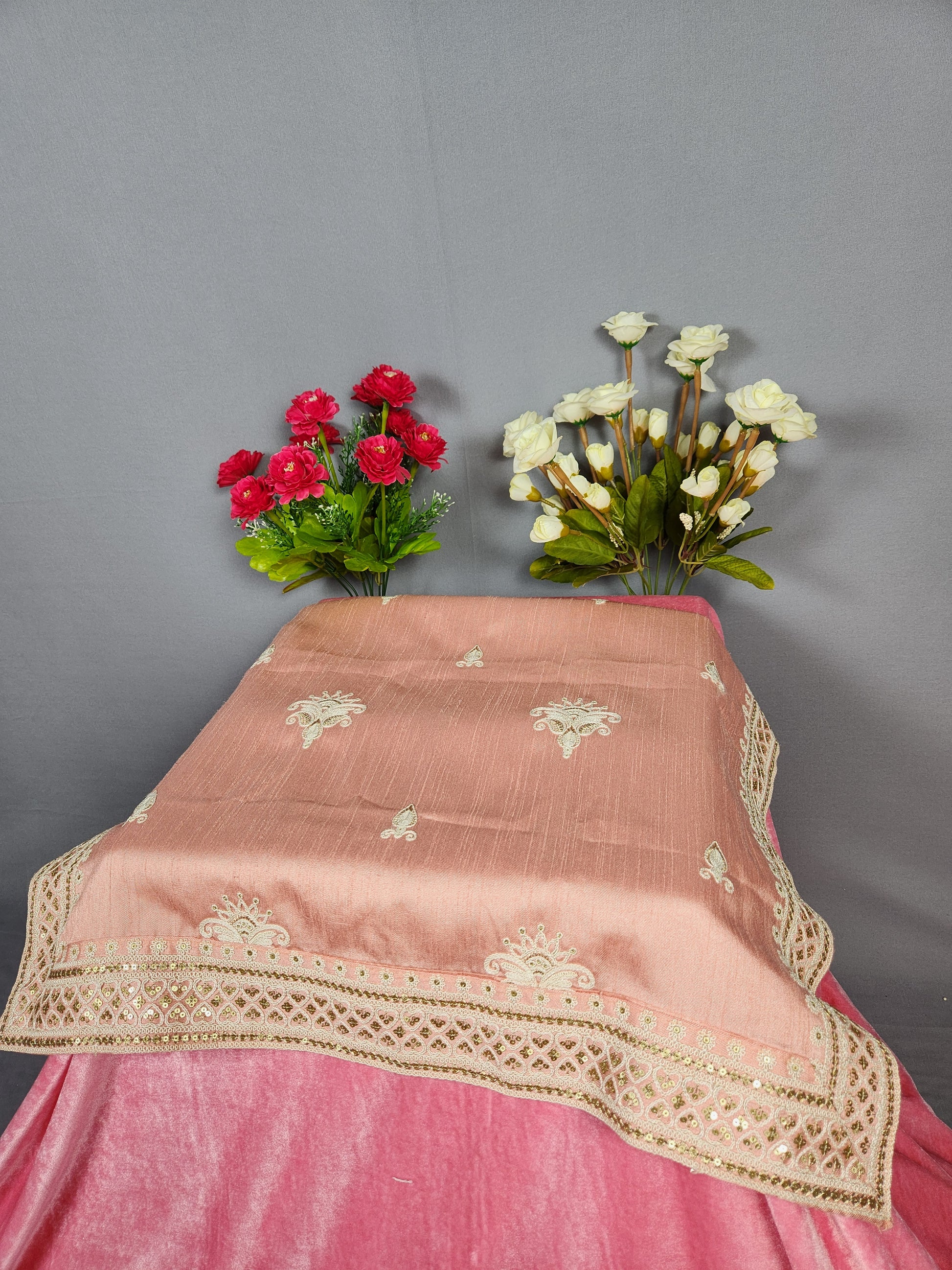 Peach Groom Turban Shawl Set