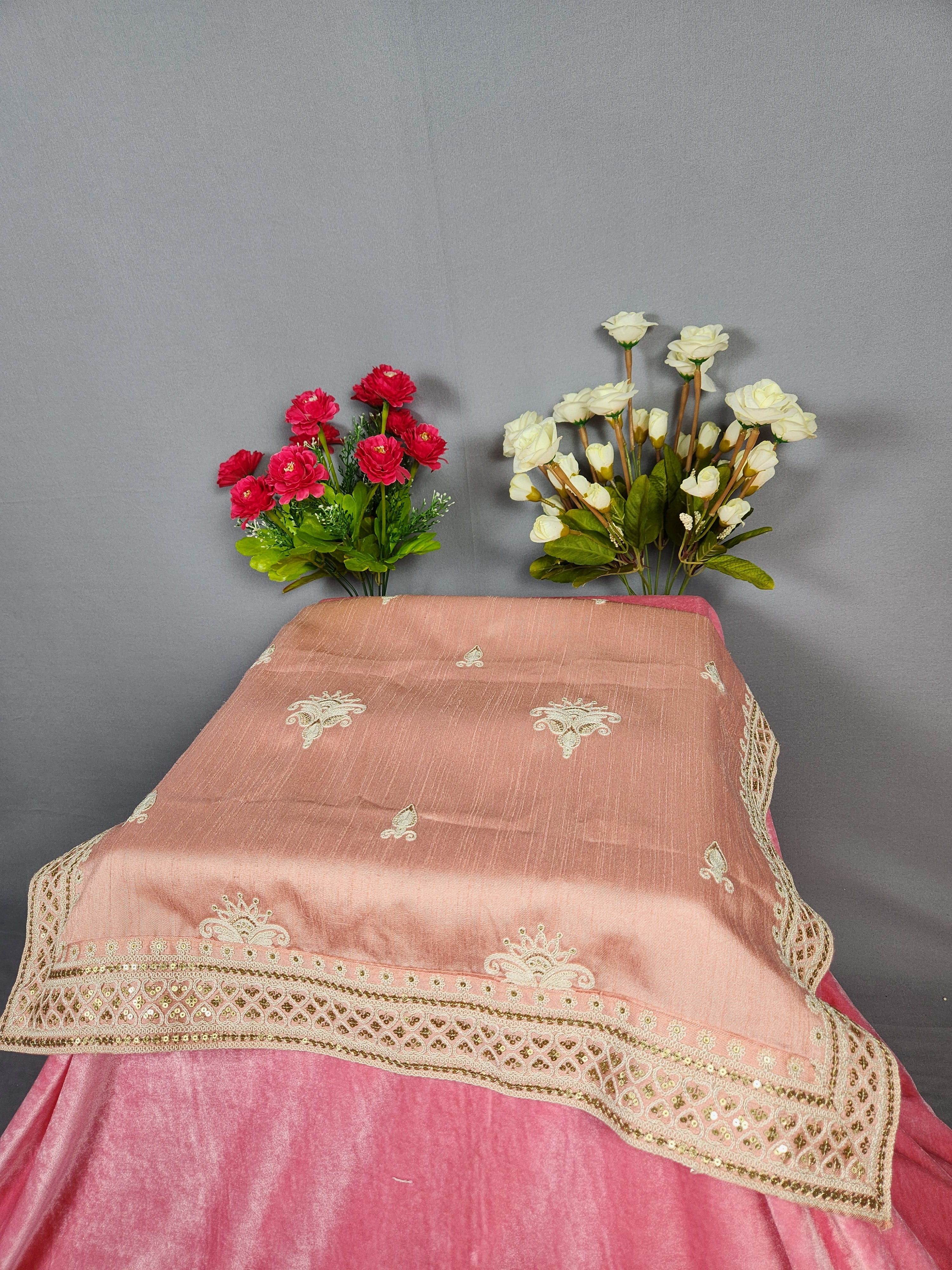 Peach Groom Turban Shawl Set