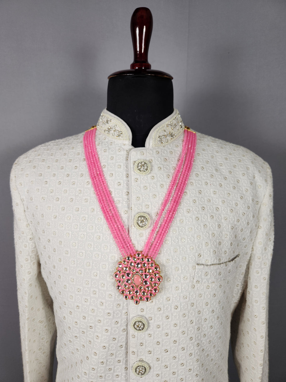 Pink Necklace Groom