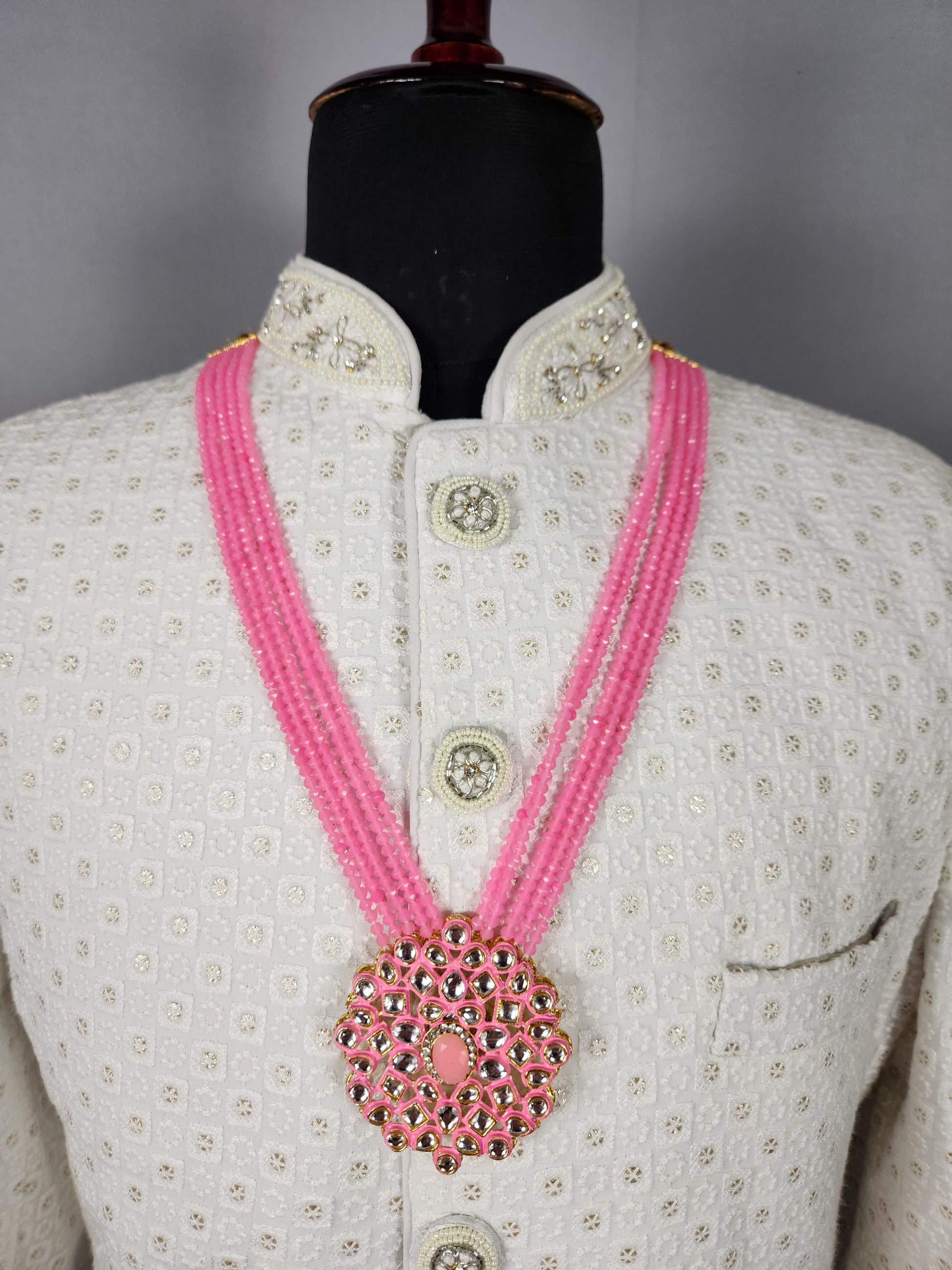 Pink Necklace Groom