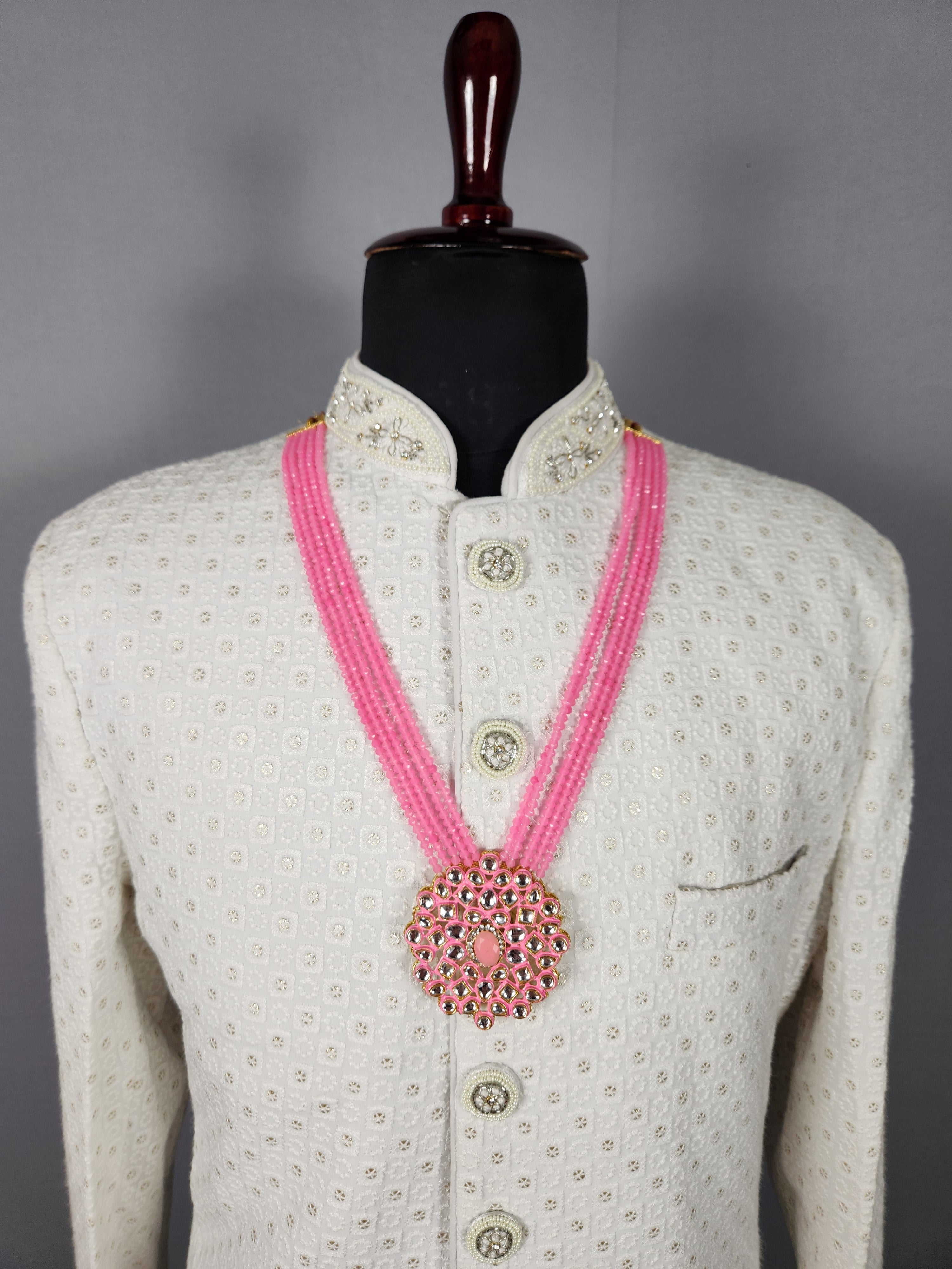 Pink Necklace Groom