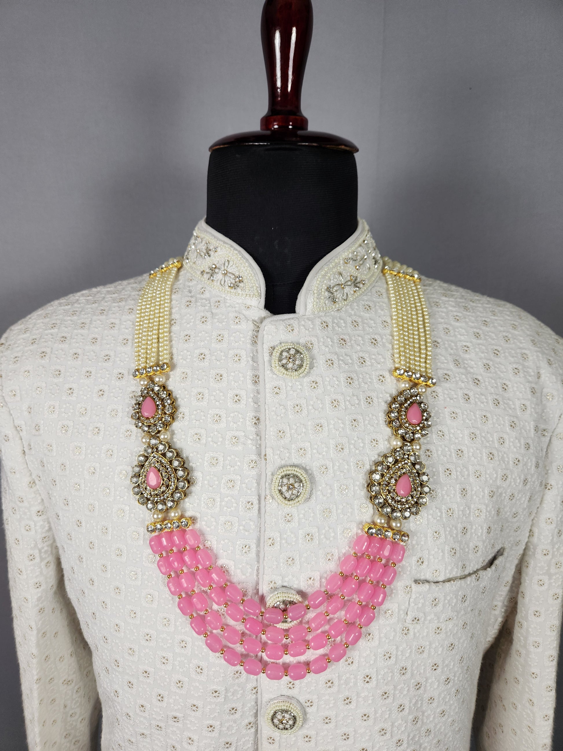 Pink Necklace For  Groom