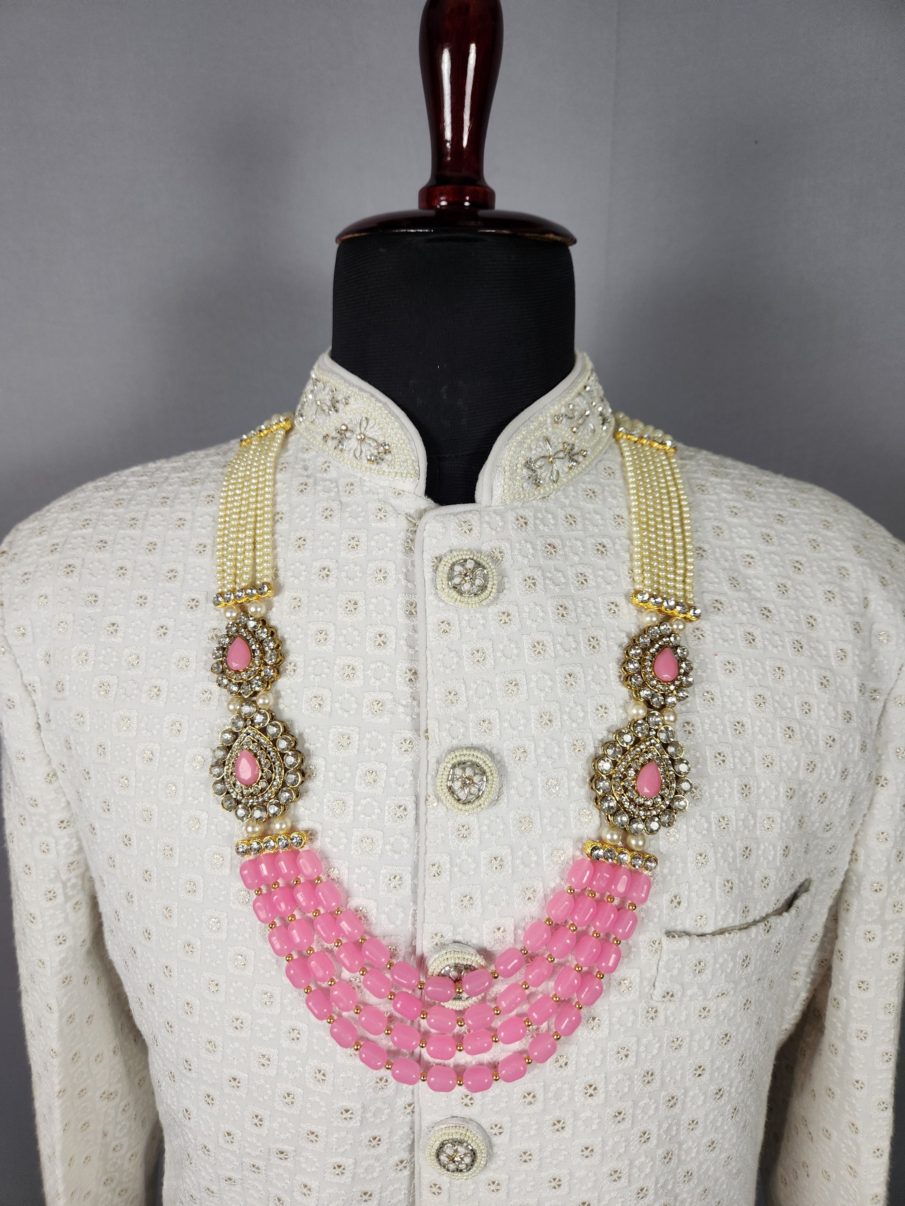 Pink Necklace For  Groom