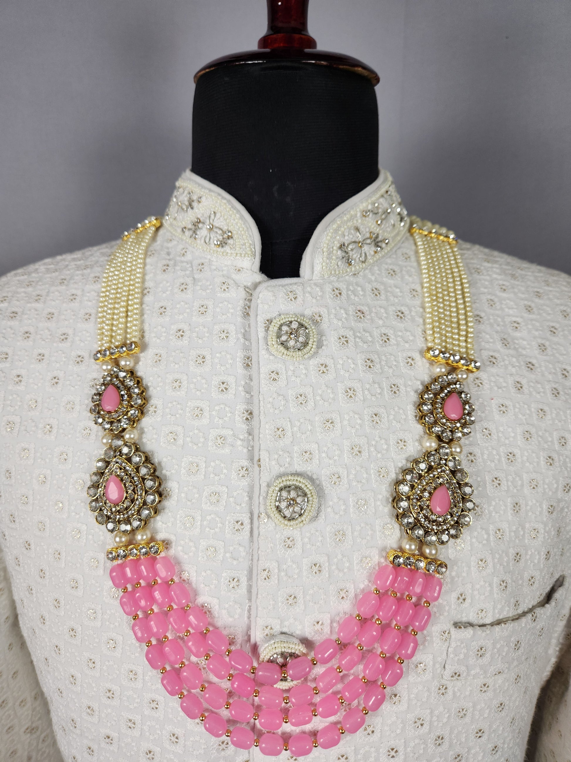 Pink Necklace For  Groom