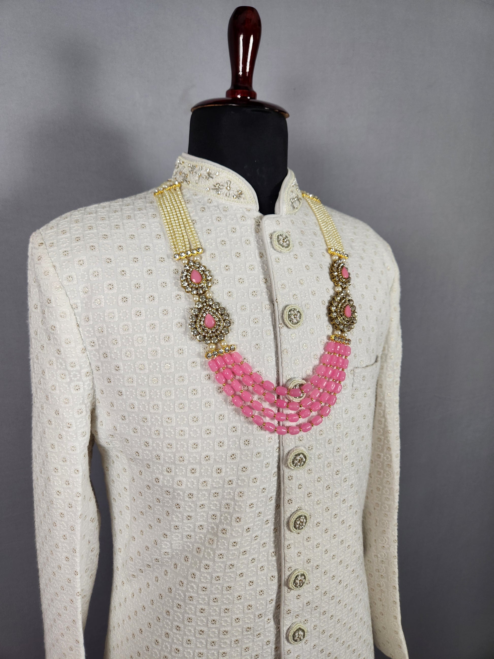 Pink Necklace For  Groom