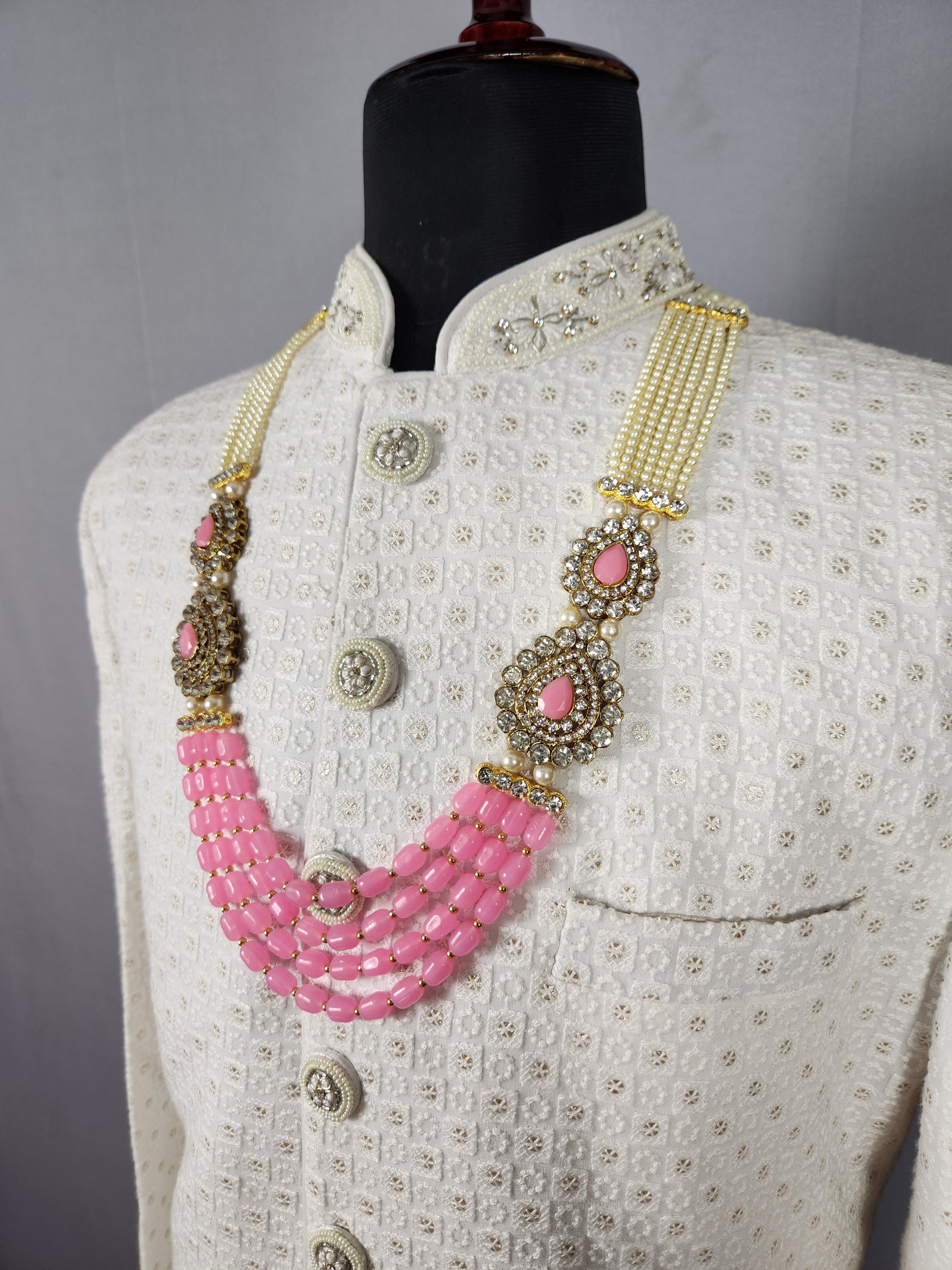 Pink Necklace For  Groom