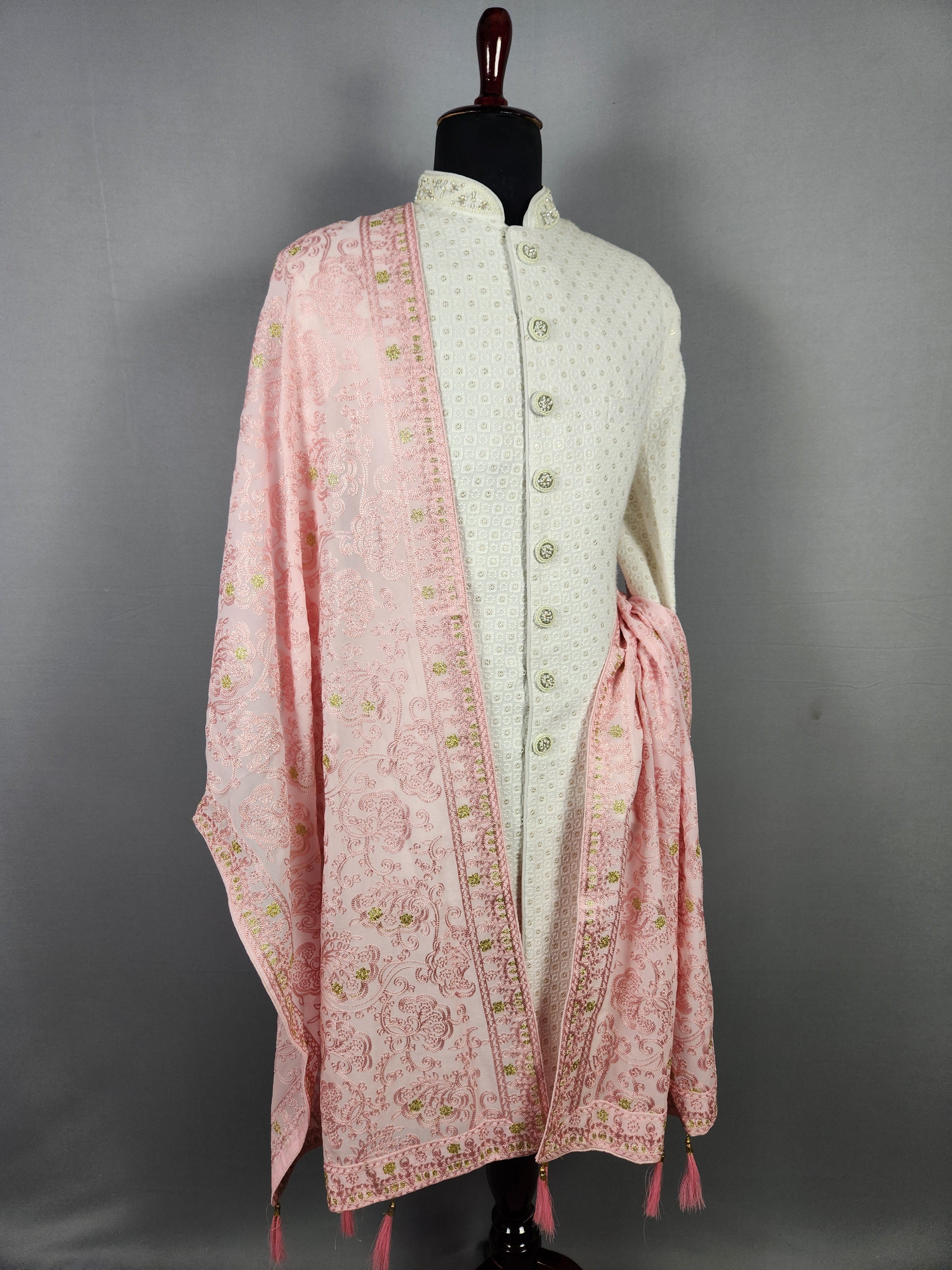Pink Wedding Shawl for Groom