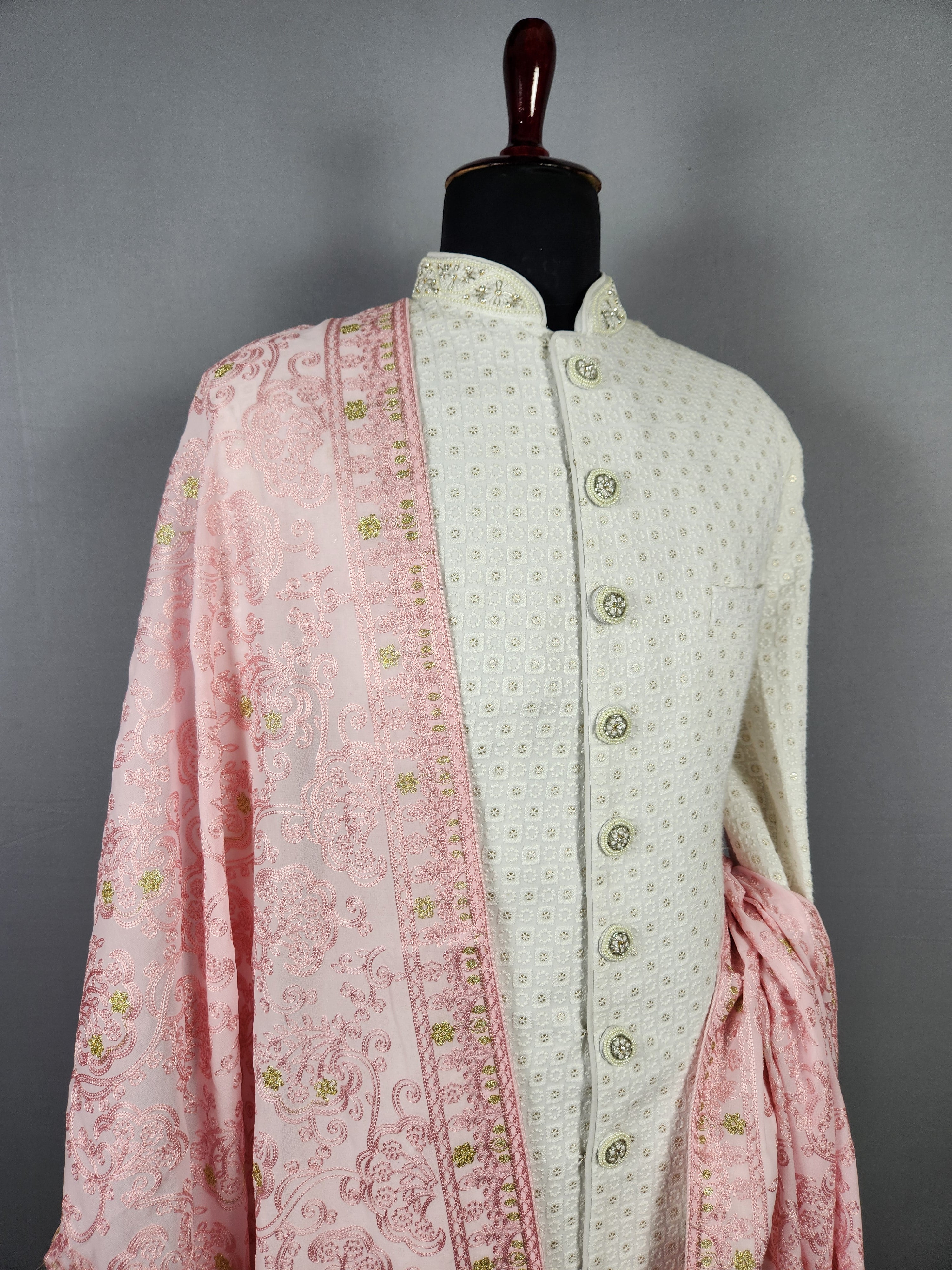 Pink Wedding Shawl for Groom