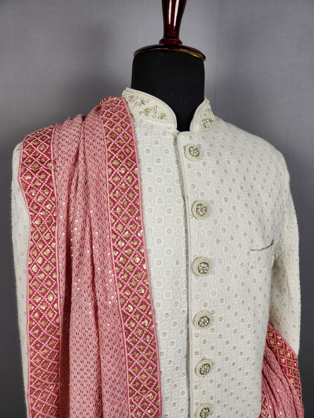 Pink Wedding Shawl for Groom