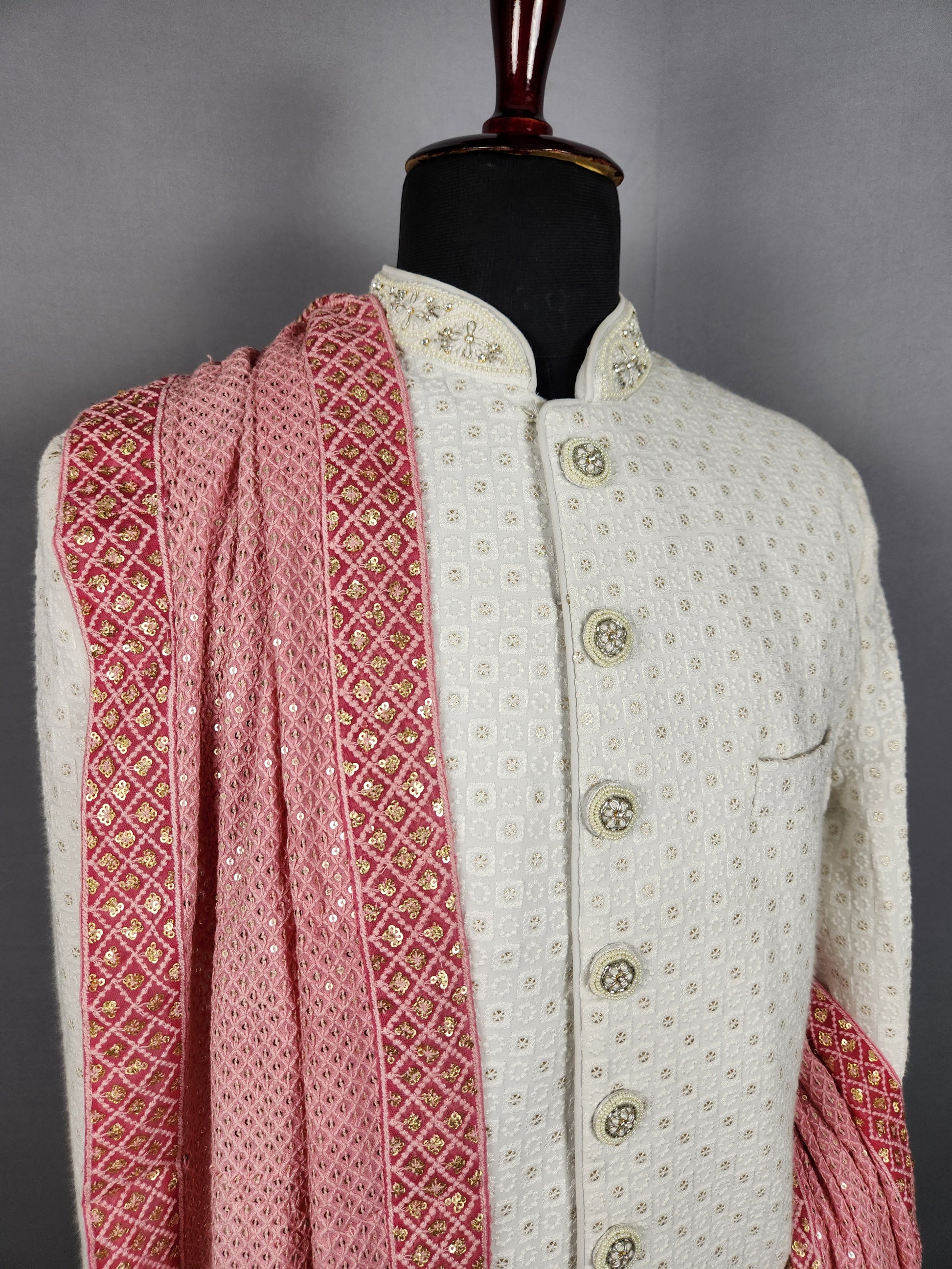 Pink Wedding Shawl for Groom