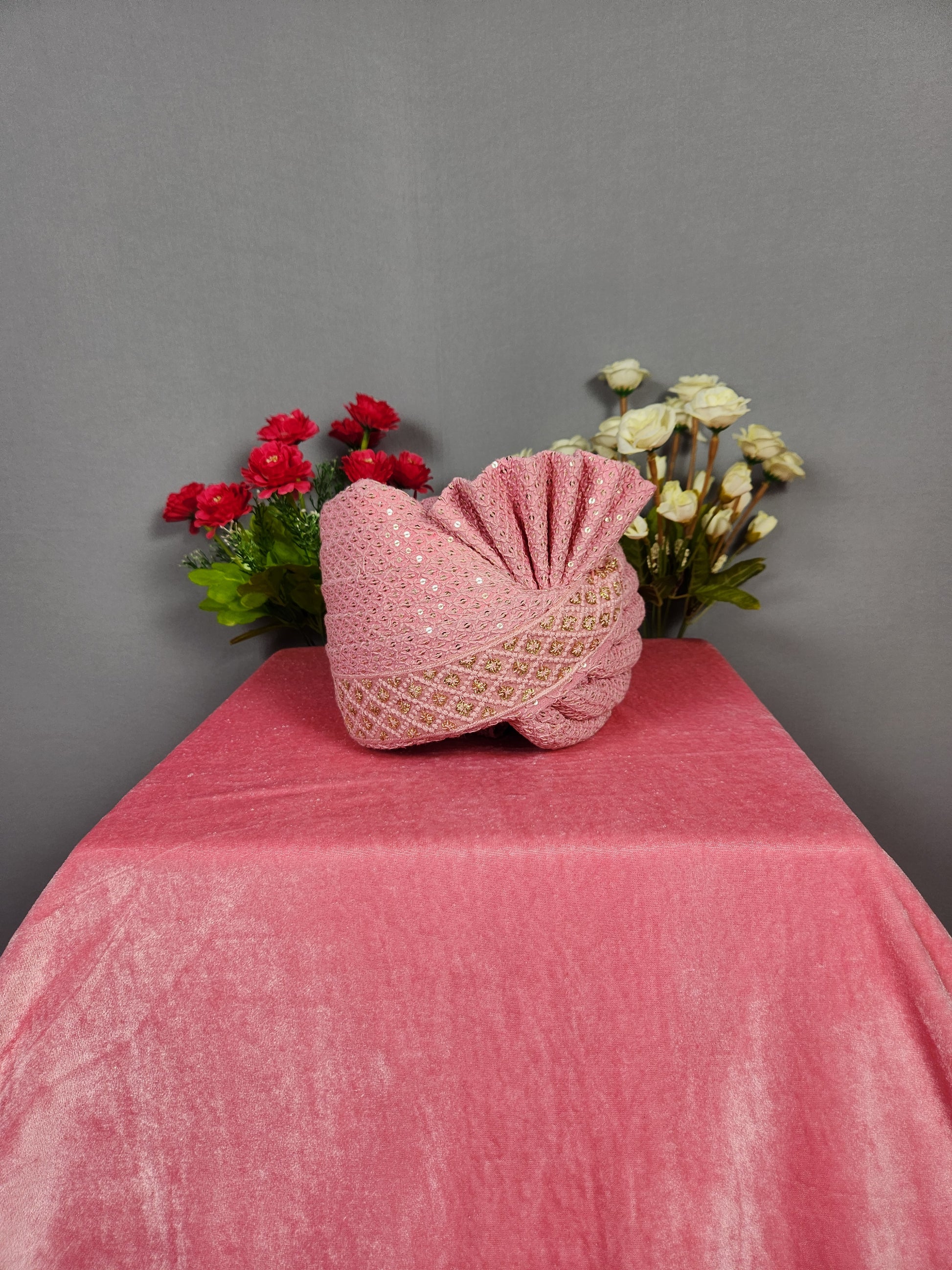 Pink Groom Turban Safa