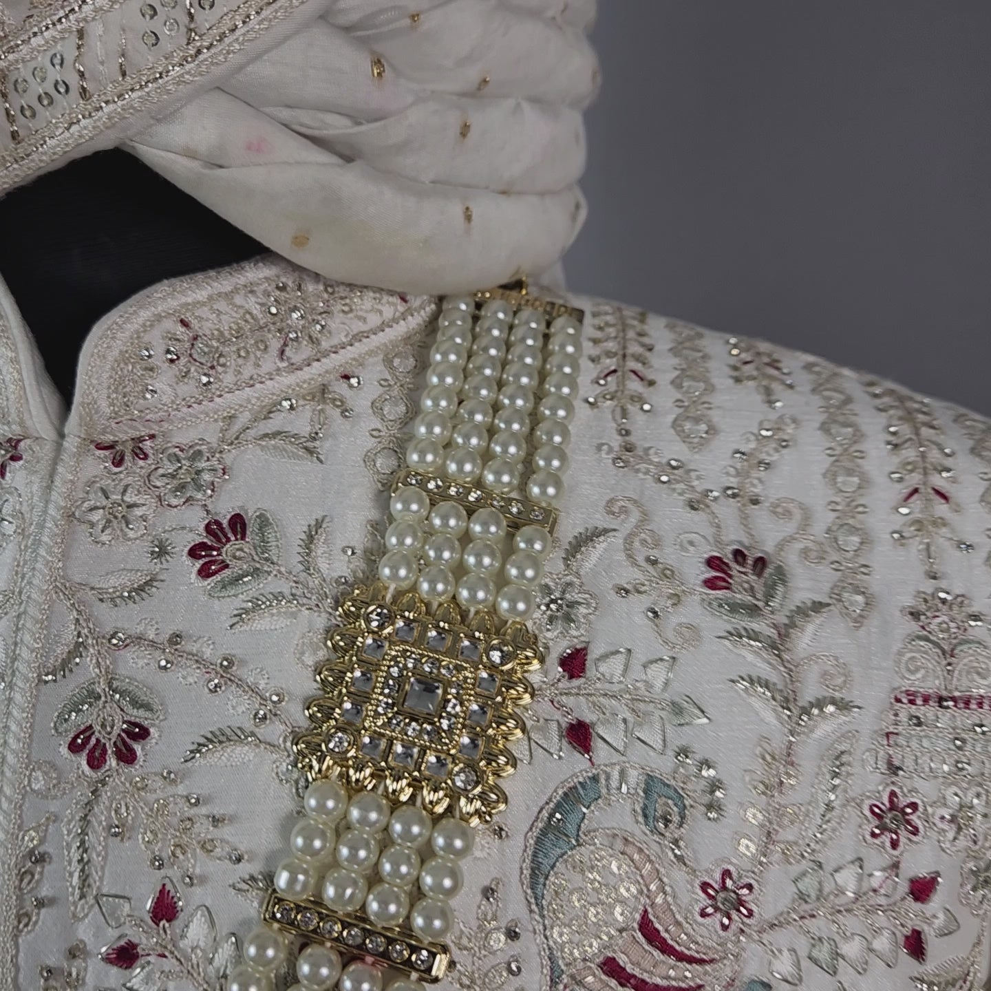 White Sherwani for Groom Peacock Design -   Indian Wedding Outfit for Men