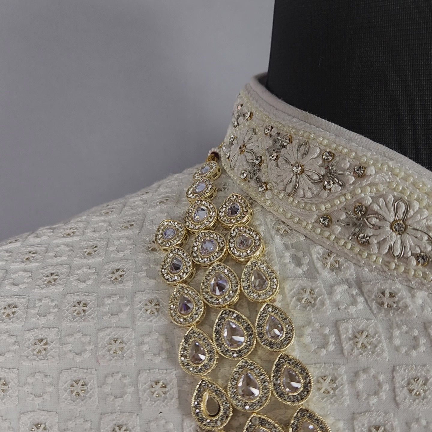 White Diamond Necklace for Groom