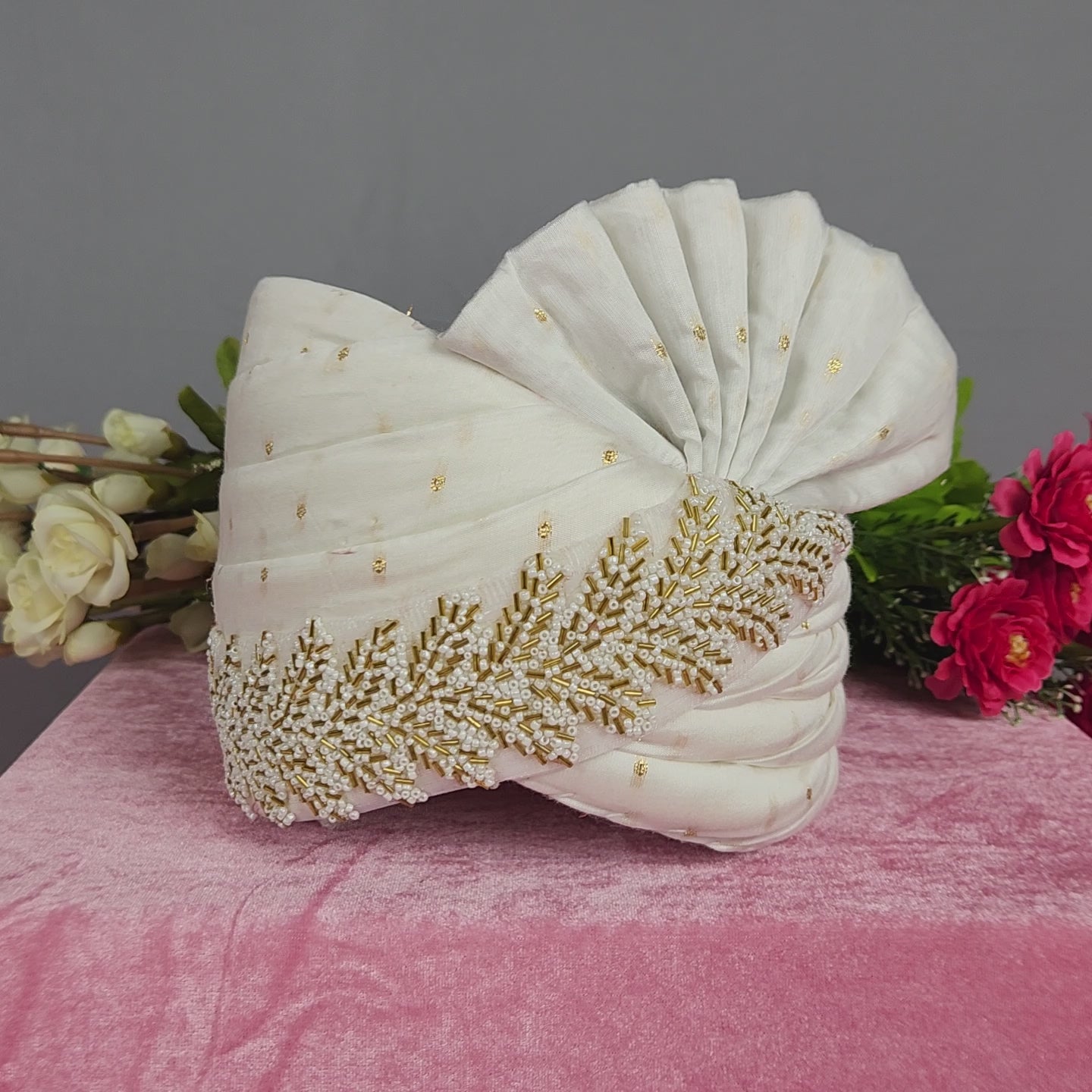 White Groom Turban For Groom
