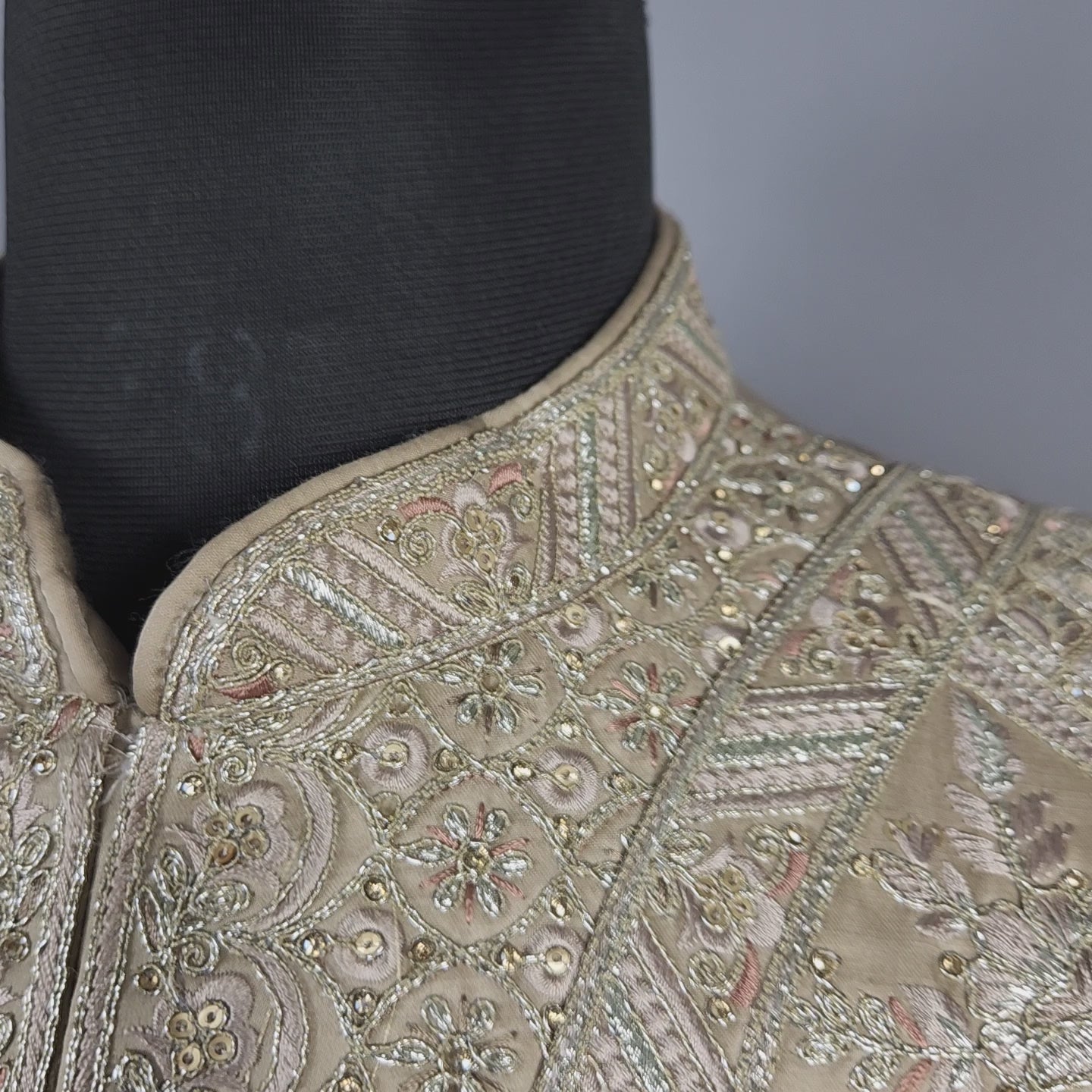 Copper Golden Sherwani for Groom Layer Design -   Indian Wedding Outfit for Men