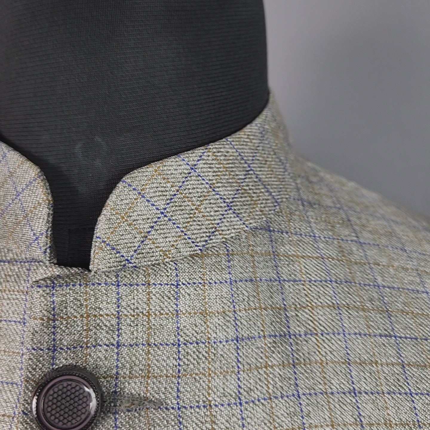 Grayish Beige tweed nehru jacket for men - Indian ethnic waistcoat ideal for weddings, festive events, and traditional functions