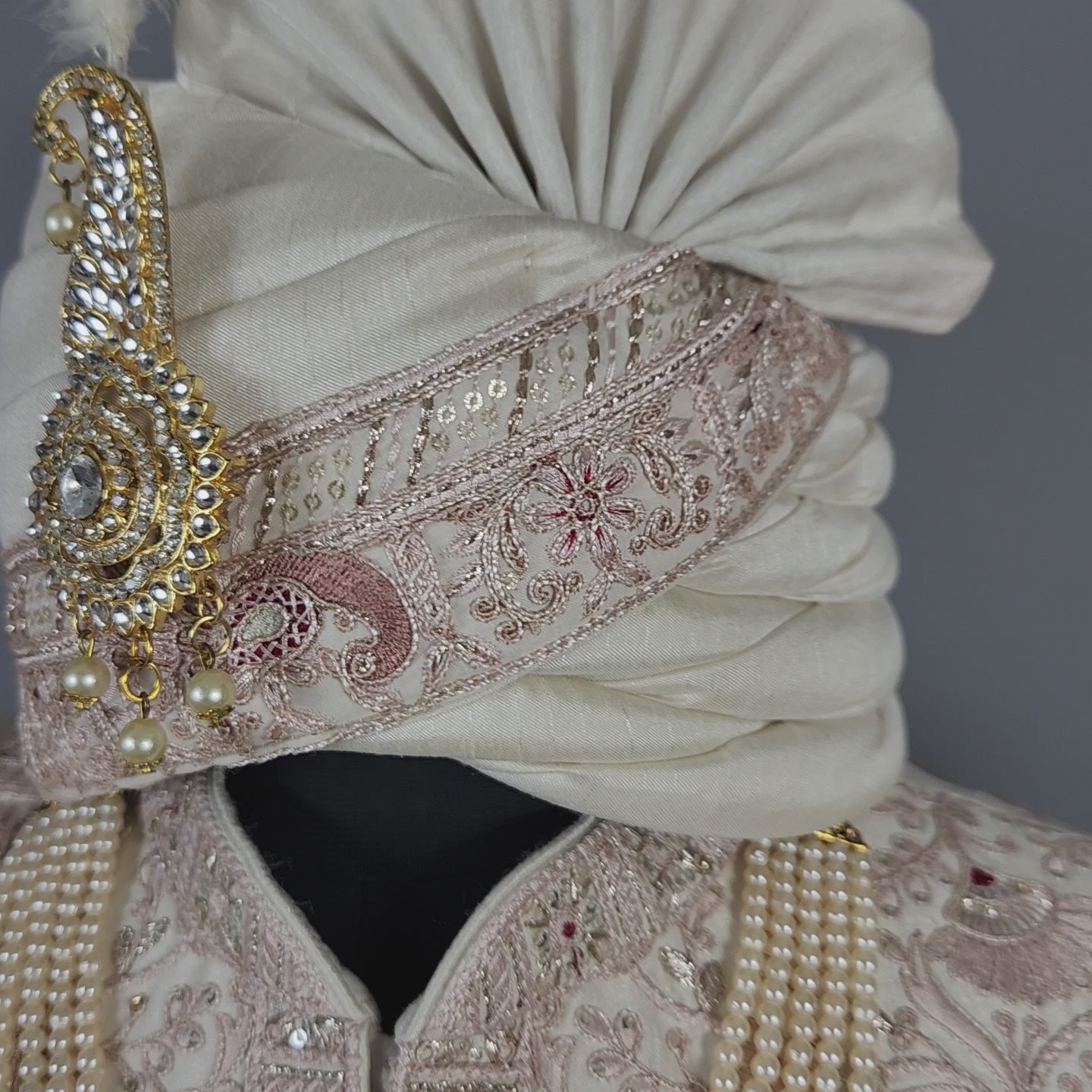 Rose Gold Sherwani for Groom Peacock Design -   Indian Wedding Outfit for Men