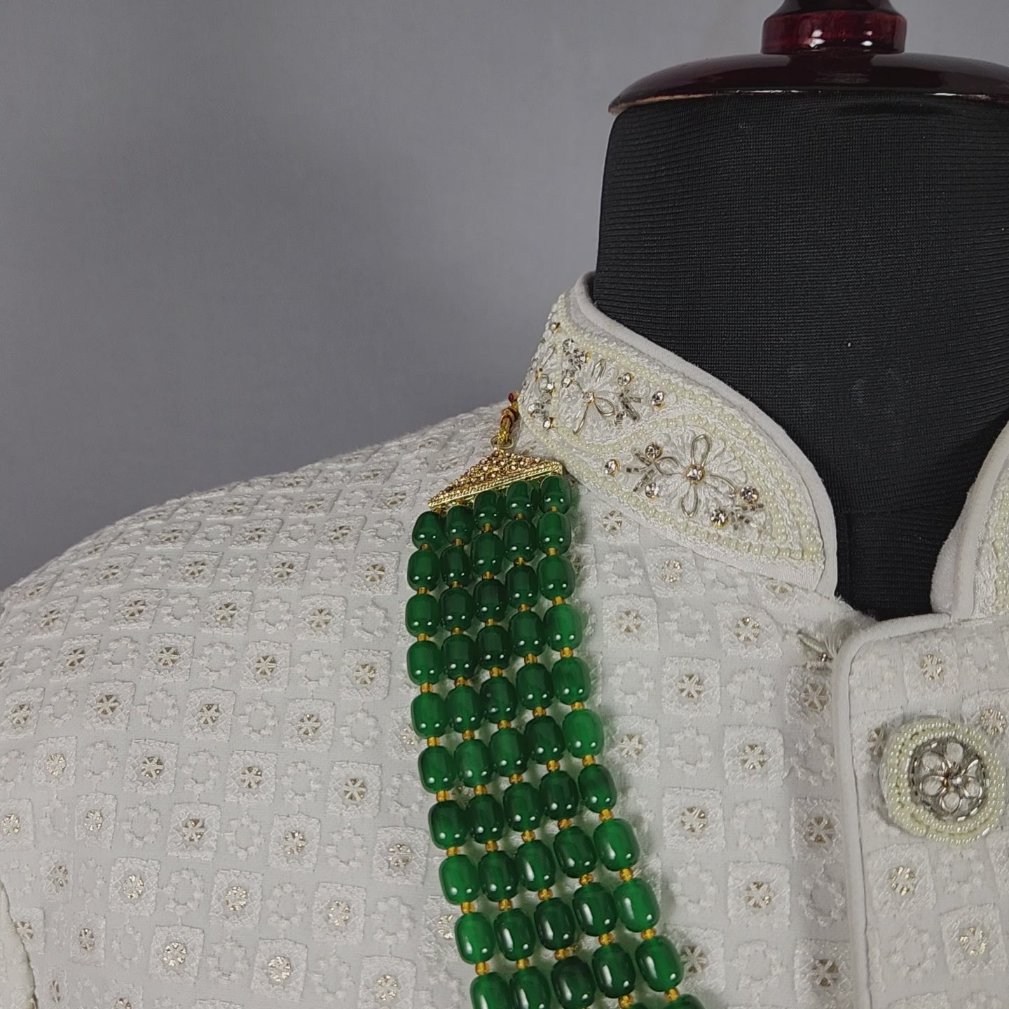 Emerald Necklace Groom Traditional Kantha For Wedding Sherwani