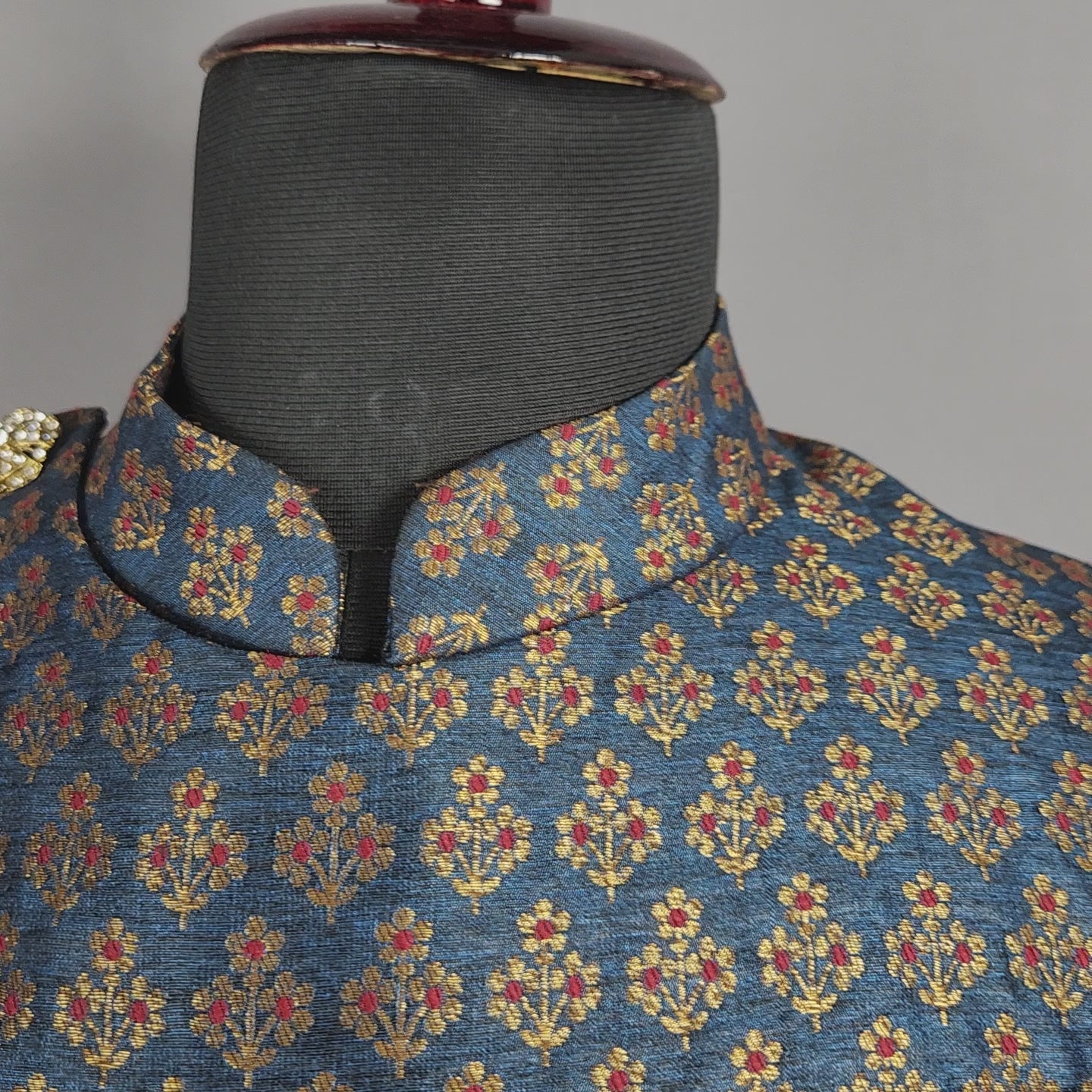 Blue Indo-Western Sherwani for Groom -  Indian Wedding Outfit for Men