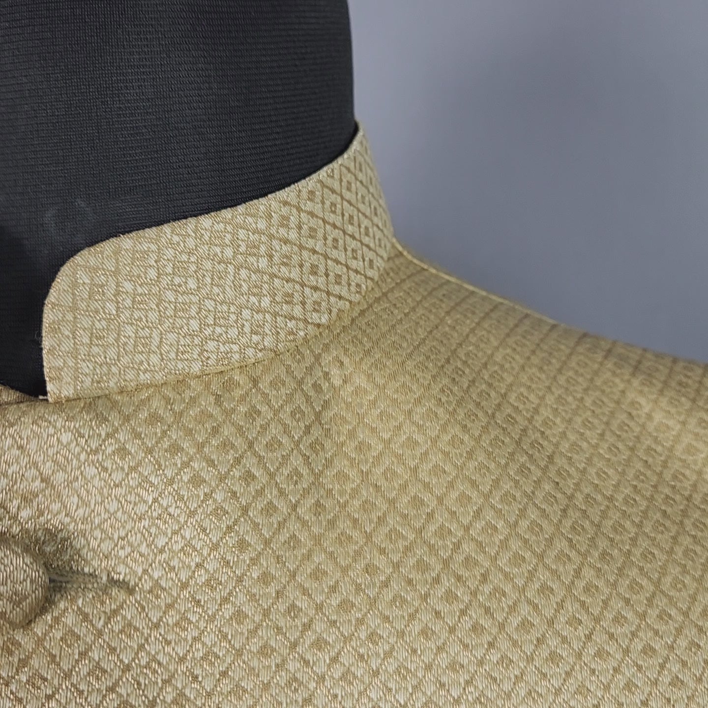 Golden nehru jacket for men - Indian ethnic waistcoat ideal for weddings, festive events, and traditional functions