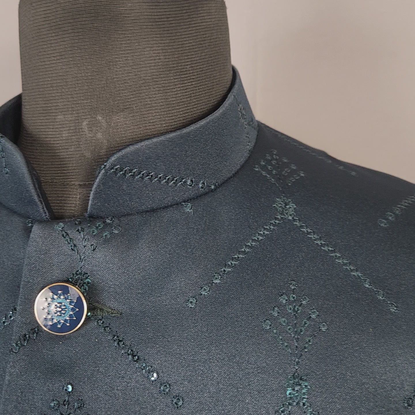 Teal Green Jodhpuri Suit for Men  -   Indian Wedding Outfit for Men