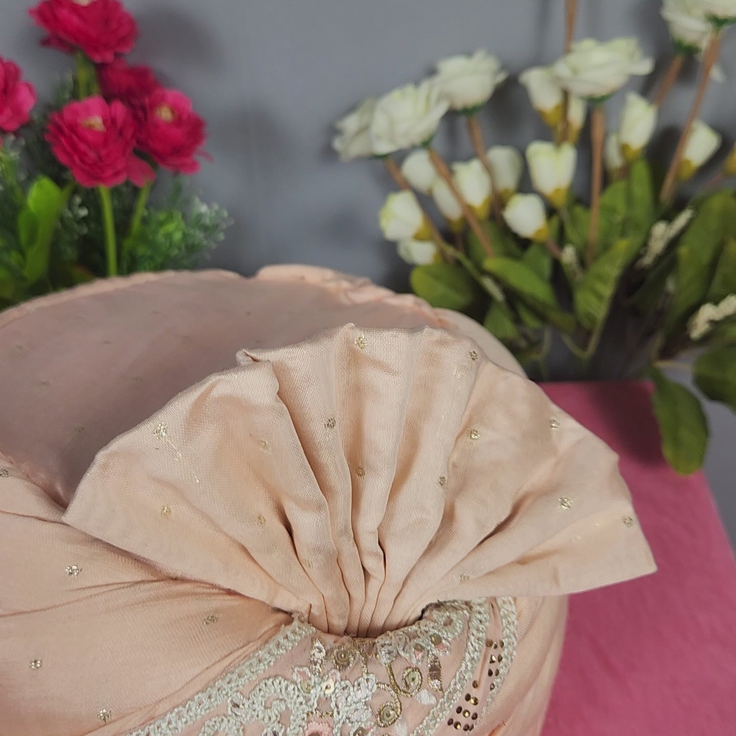 Peach Groom Turban Safa