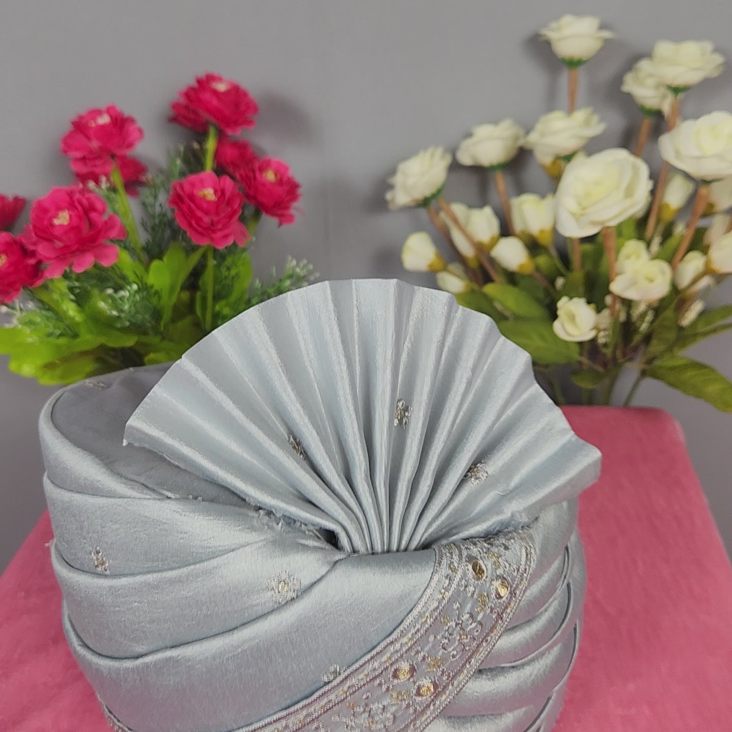 Gray Groom Turban Safa