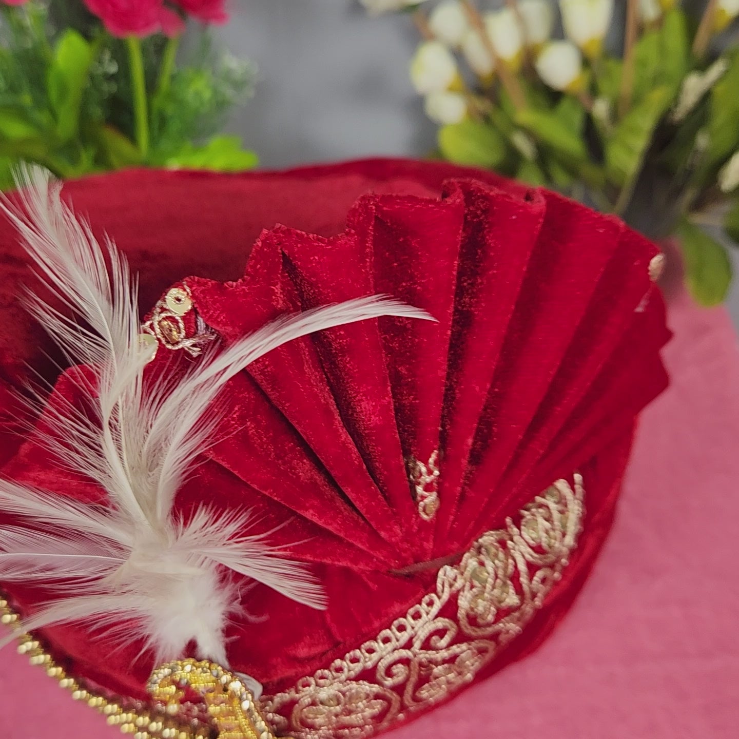 Red Groom Turban Safa