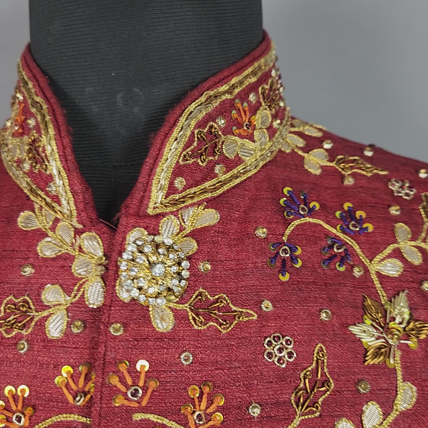 red wedding sherwani for groom