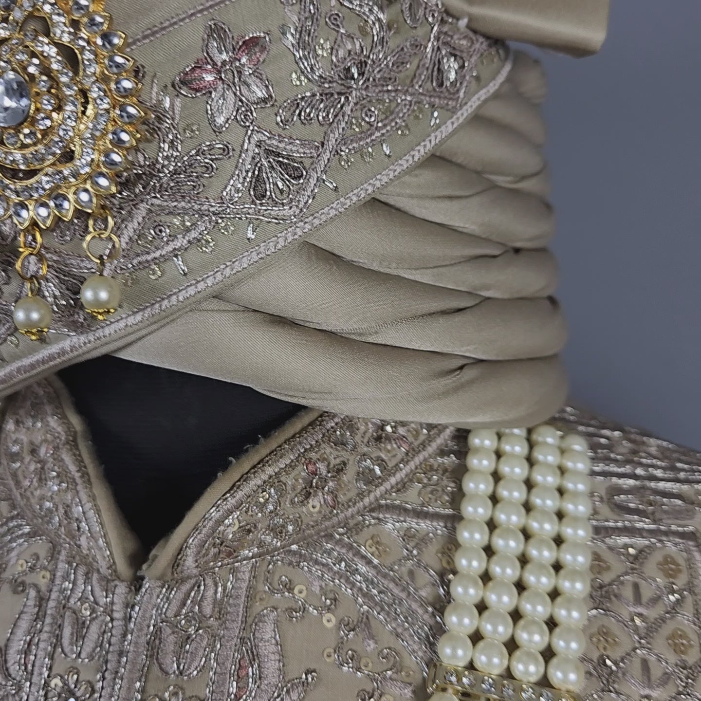 Copper Golden Sherwani for Groom  -   Indian Wedding Outfit for Men