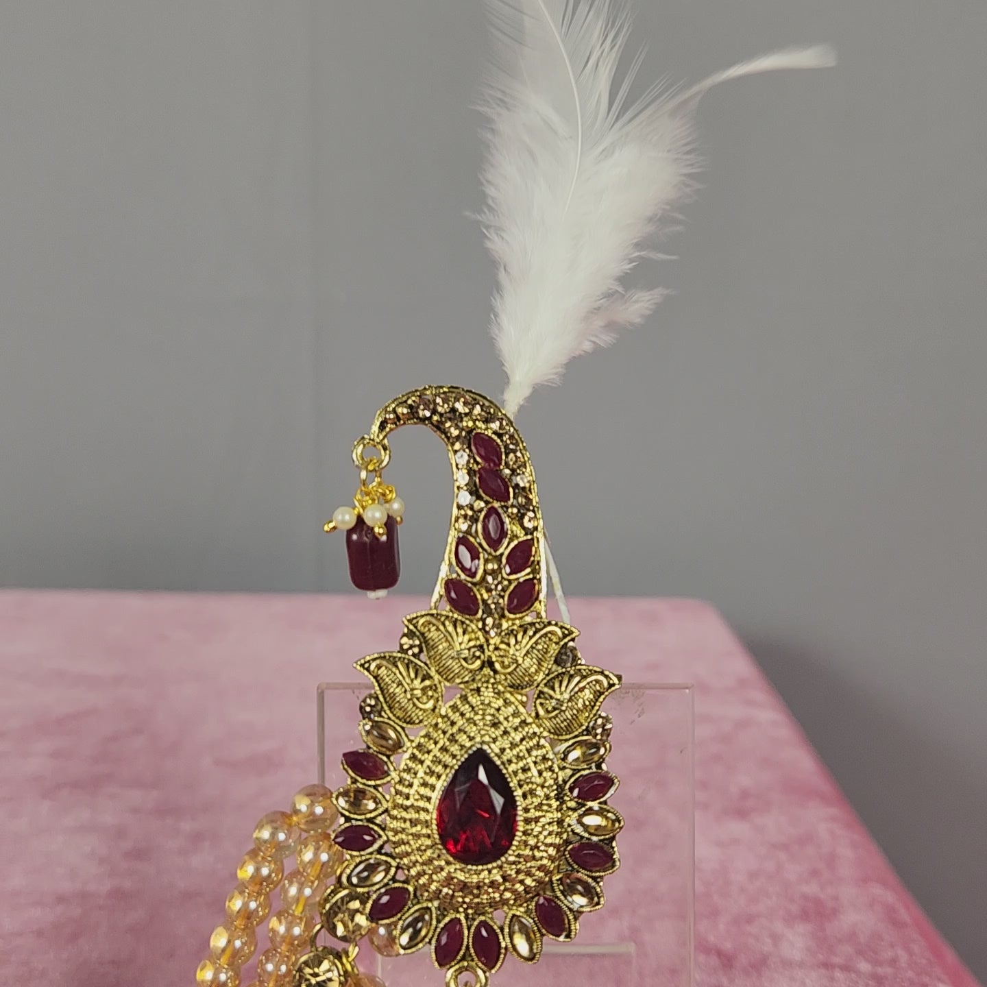 GROOM TURBAN BROOCH WITH DESIGNER CHAIN PINS