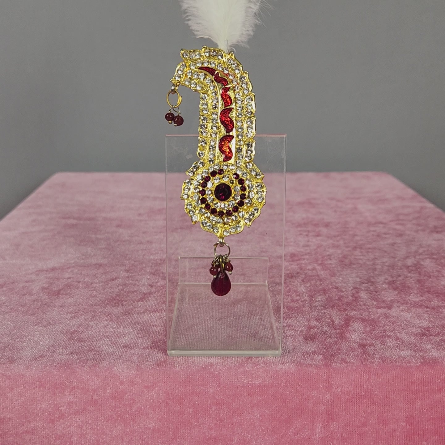 TURBAN BROOCH FOR SAFA WITH TILAK SHAPE MINA