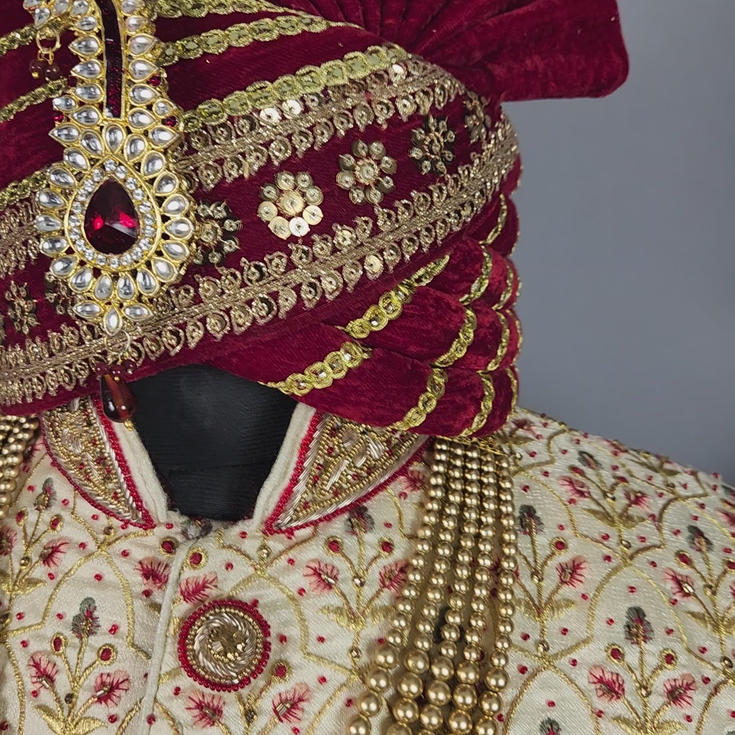 Beige Sherwani for Groom  -   Indian Wedding Outfit for Men