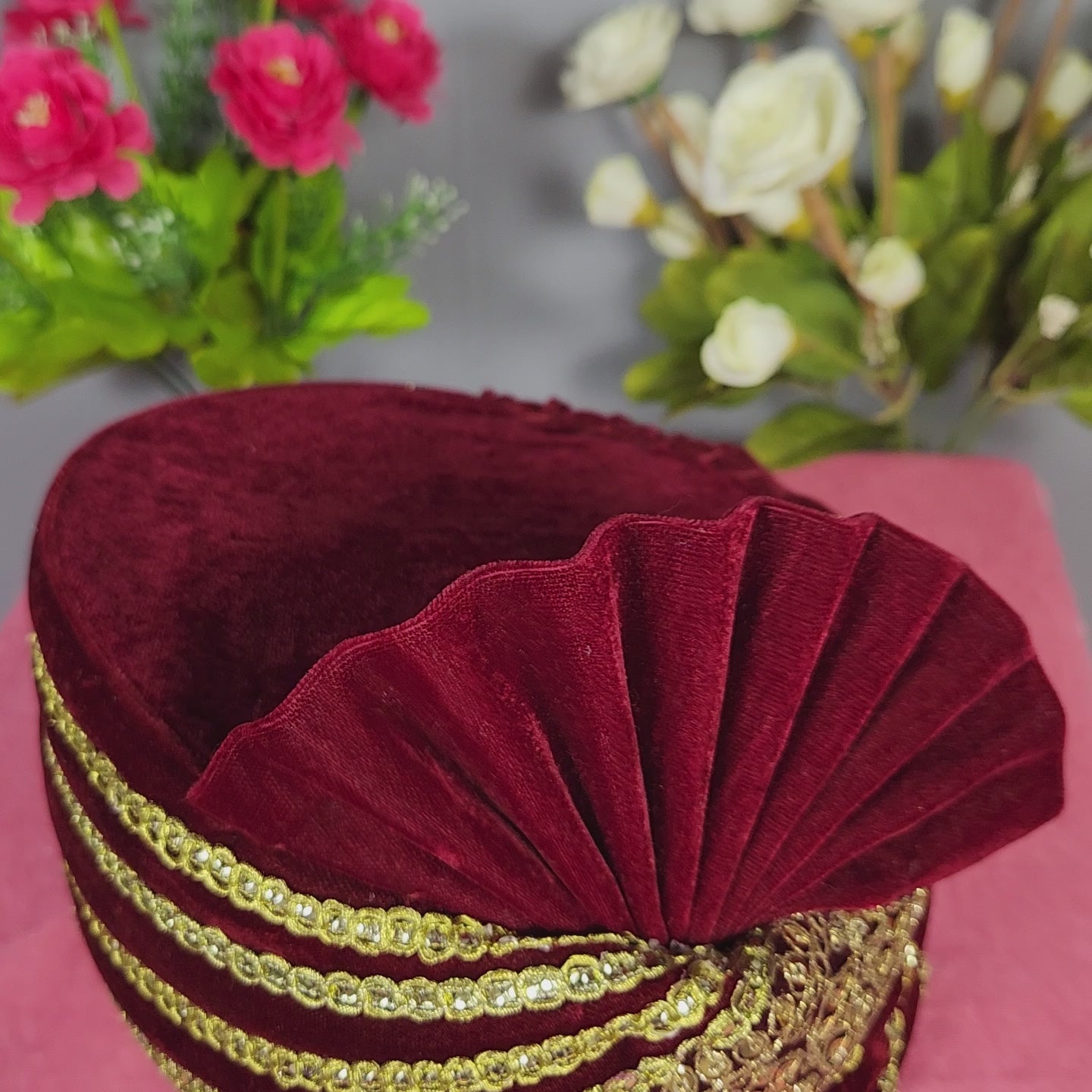 Red Groom Turban Safa