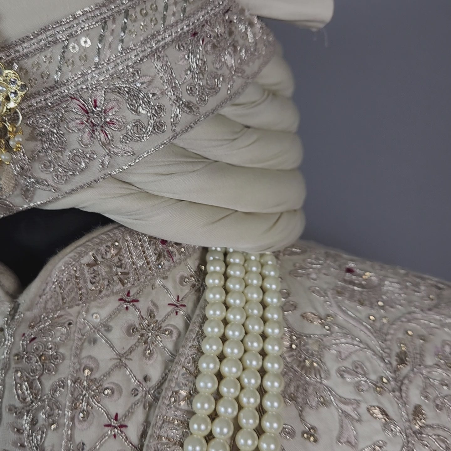 Light Golden Sherwani for Groom  -   Indian Wedding Outfit for Men