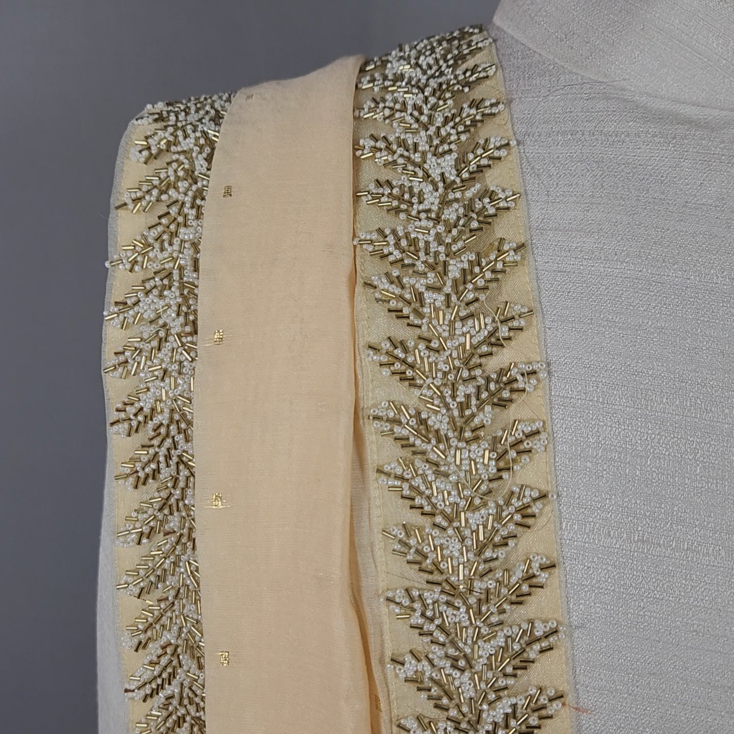 Rose Gold Groom Stole with Beads and Cutdana Work