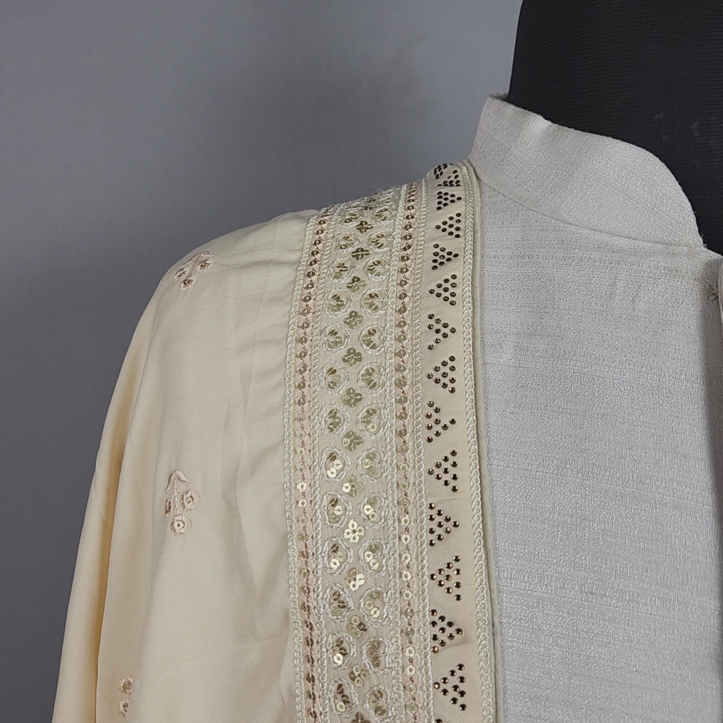 Beige Wedding Shawl for Groom