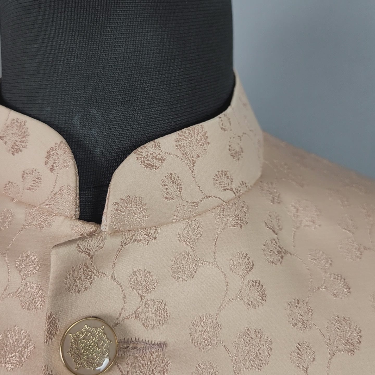 Peach nehru jacket for men - Indian ethnic waistcoat ideal for weddings, festive events, and traditional functions