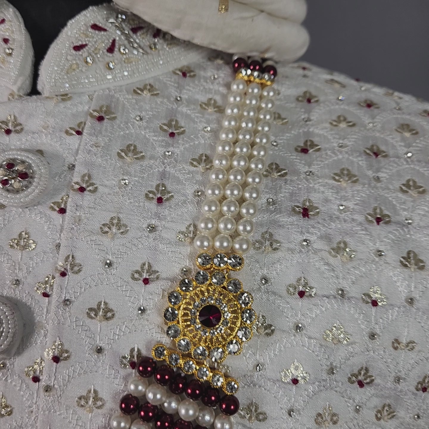 white wedding sherwani for groom