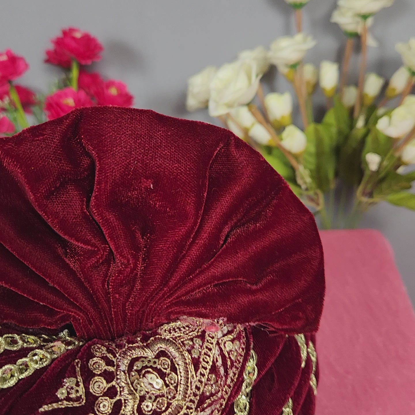Red Groom Turban Safa