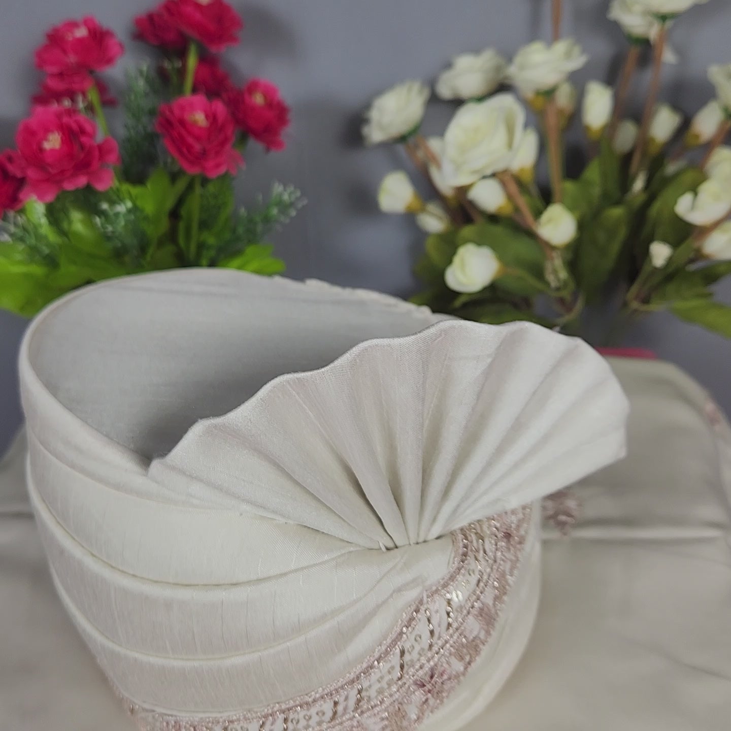 Rose Gold Groom Turban Shawl | Dupatta Safa Set For Men