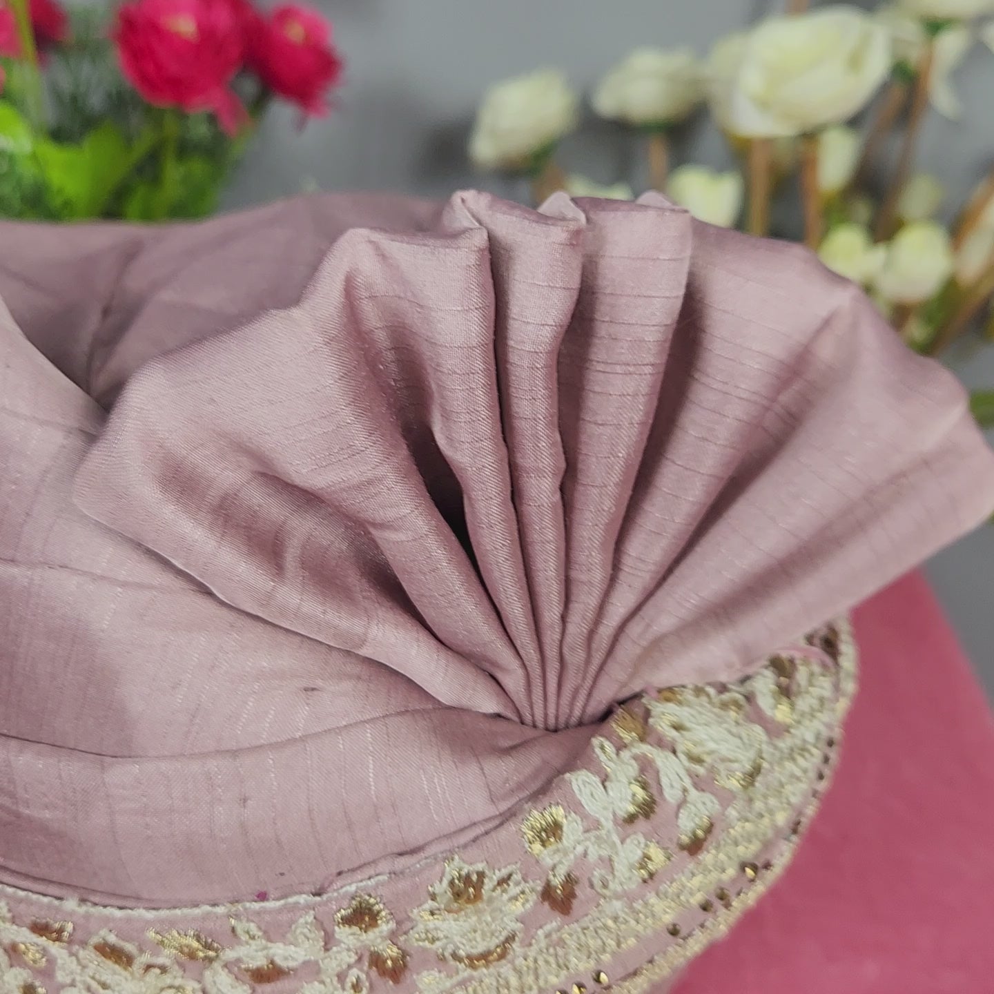 Dusty Rose Groom Turban Safa