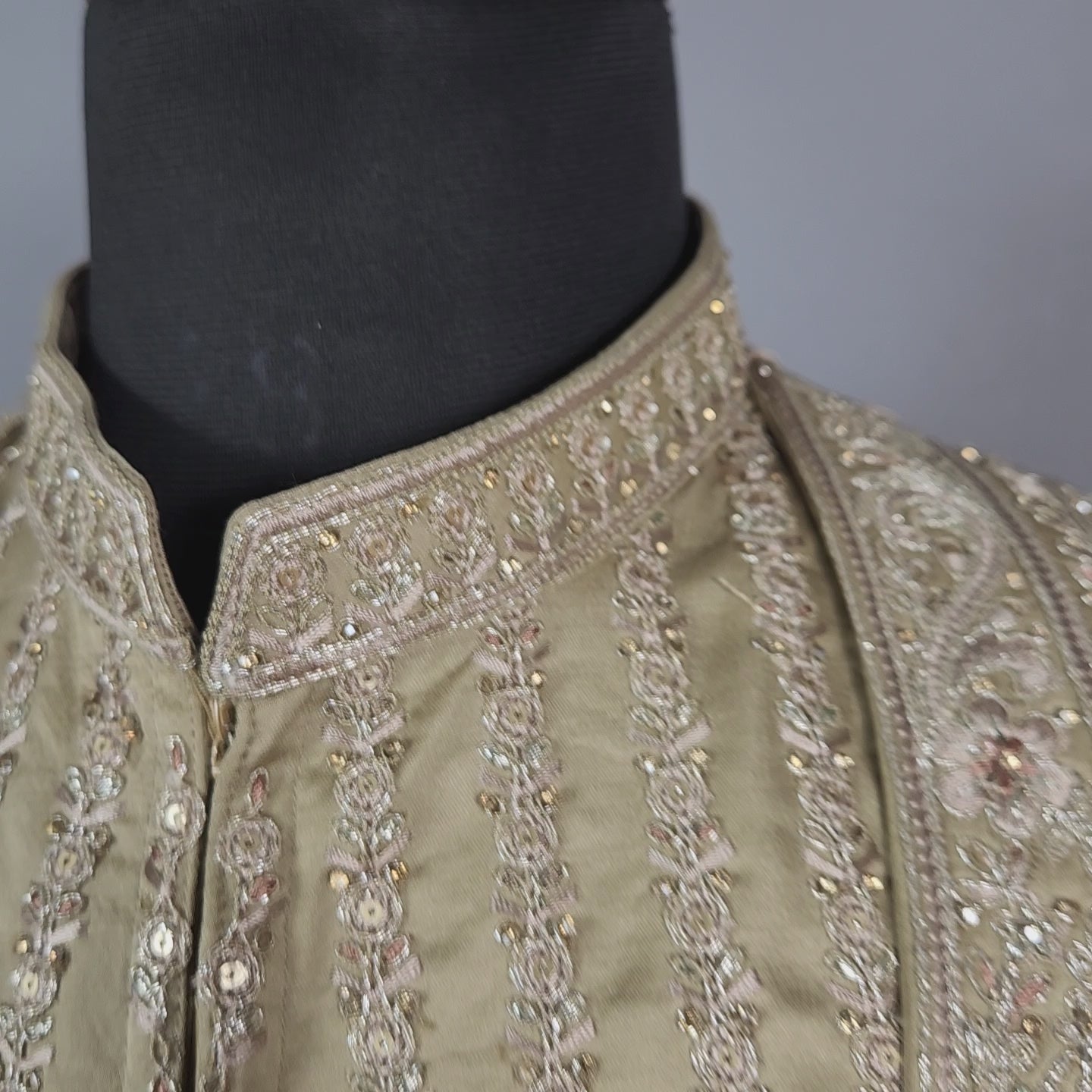 Copper Golden Groom Sherwani - Zari Embroidery | Sherwani For Men