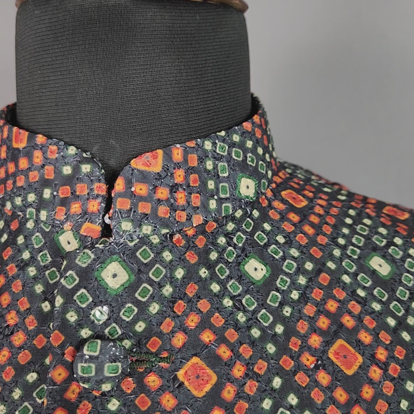 Black printed nehru jacket for men - Indian ethnic waistcoat ideal for weddings, festive events, and traditional functions