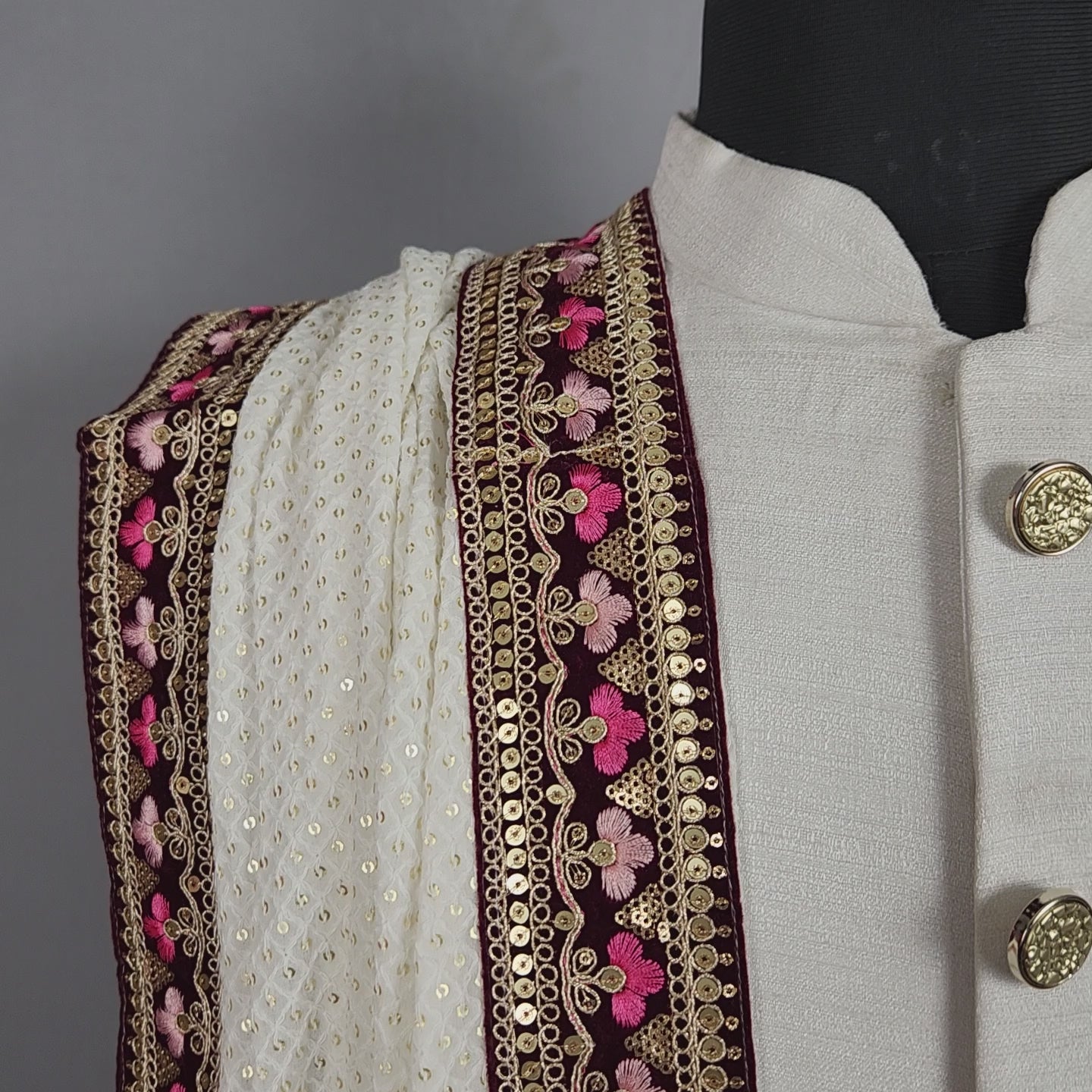 White Wedding Shawl for Groom