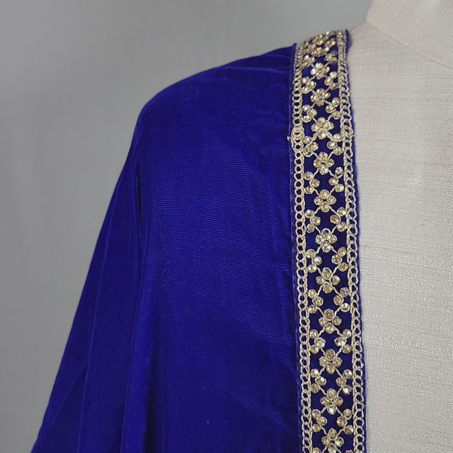 Blue Groom Stole WITH Zarkan Border Work