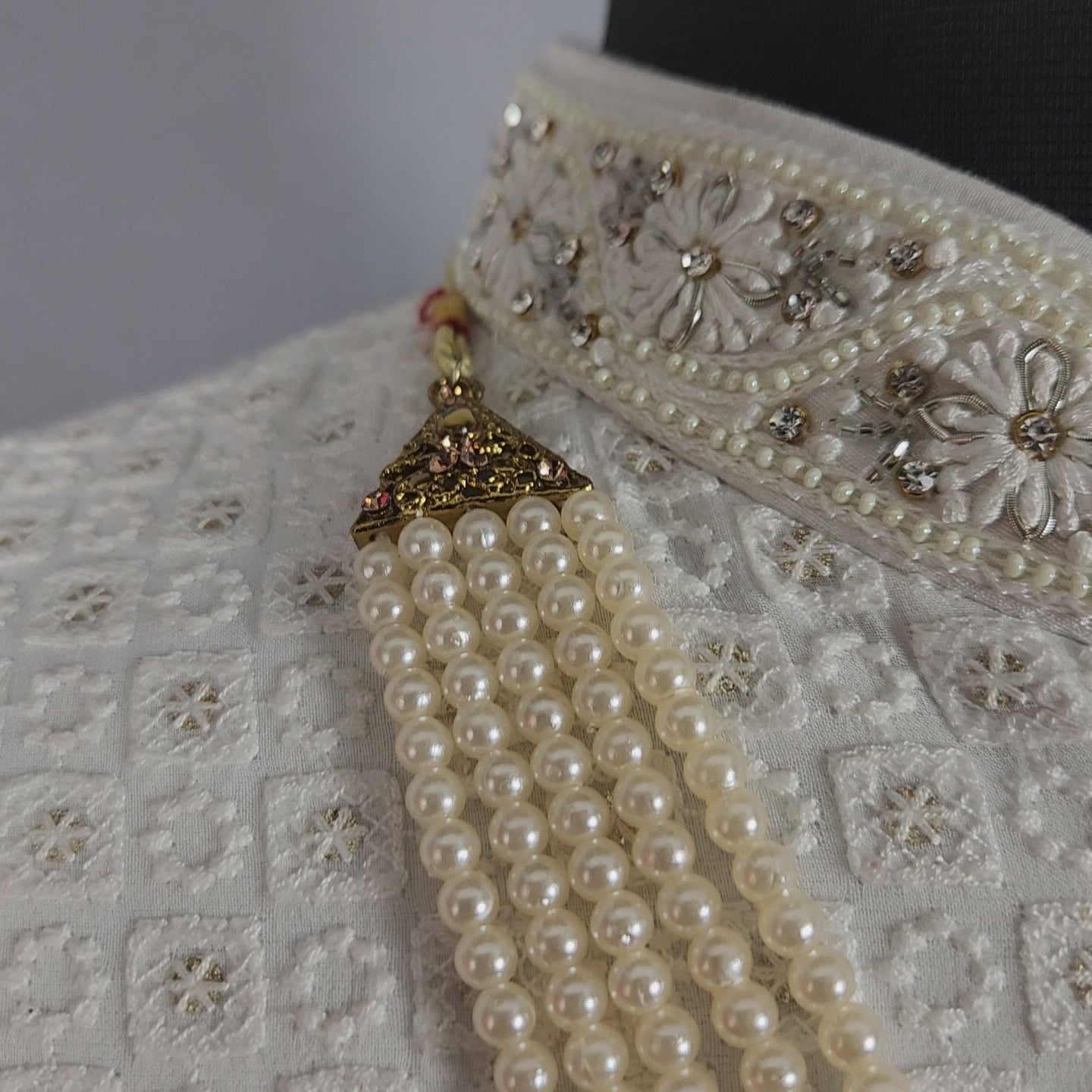 Peach Groom Necklace - Two Color | Wedding Mala For Sherwani